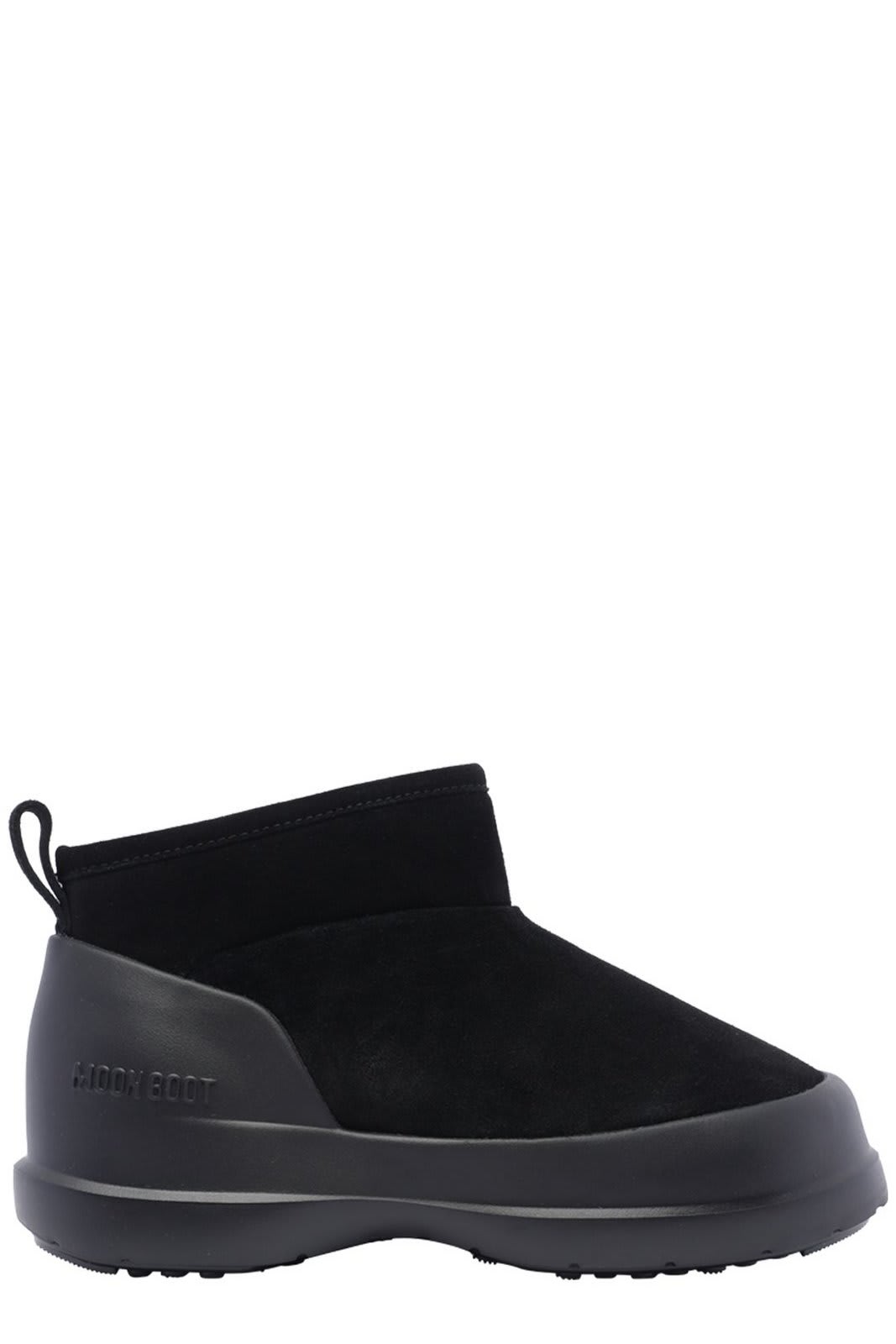 Shop Moon Boot Luna Logo Debossed Slip-on Boots In Black