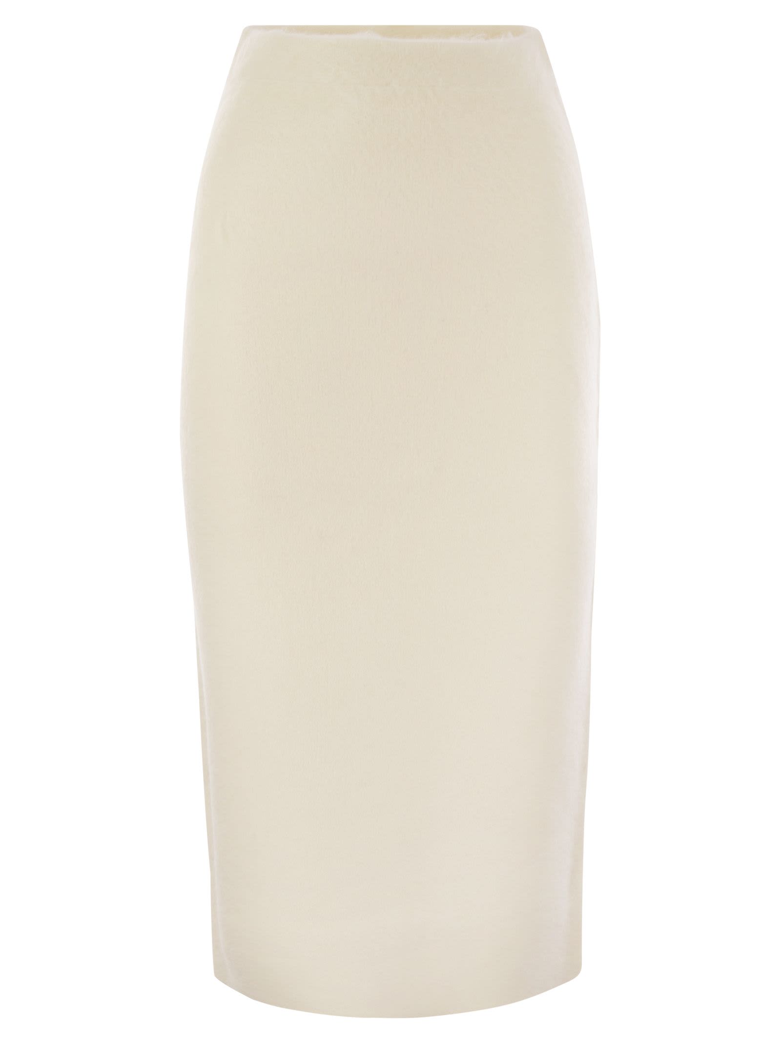 Shop Fabiana Filippi Brushed Mohair Skirt In White