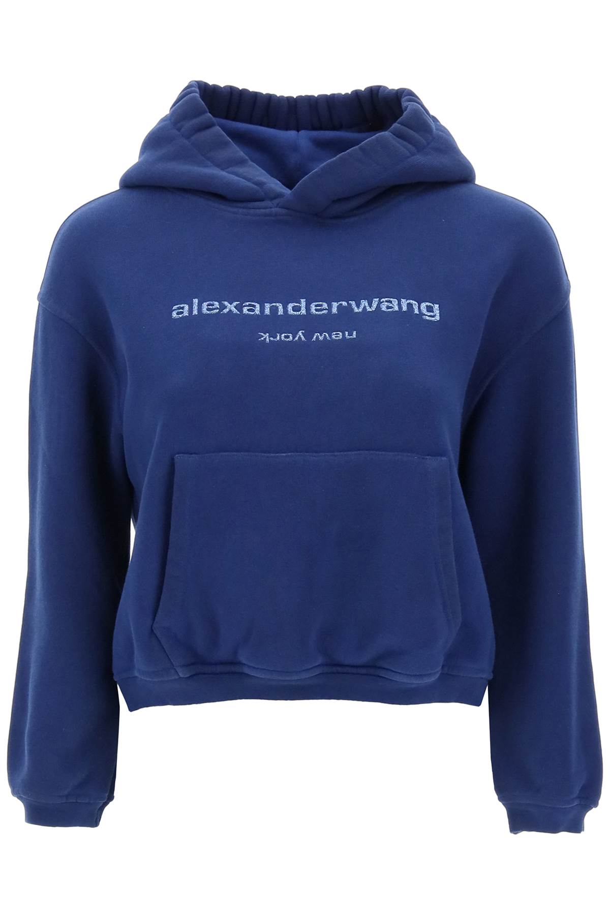 Cropped Hoodie With Glitter Logo