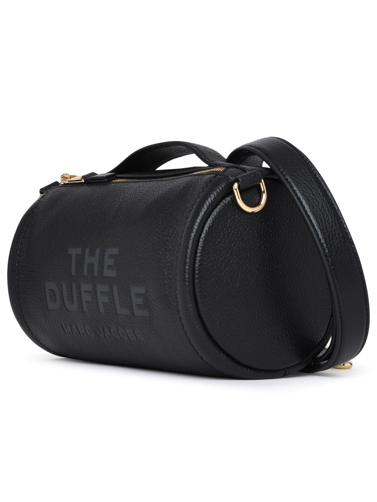 MARC JACOBS BLACK LEATHER DUFFLE BAG 