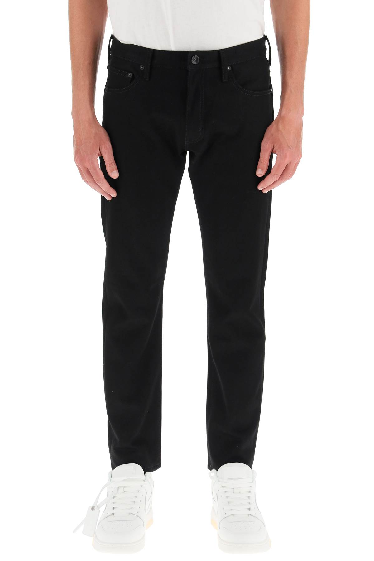 Shop Off-white Single Arrow Slim Jeans In Black