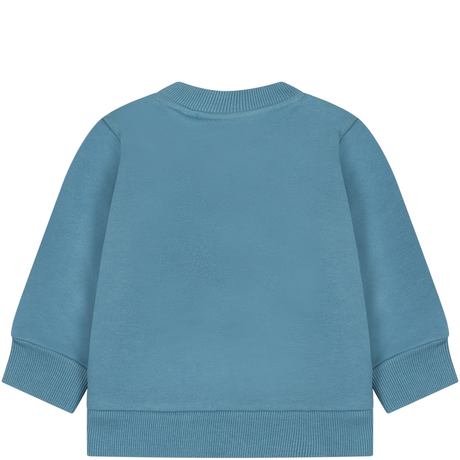 Shop Timberland Light-blue Sweatshirt For Baby Boy With Printed Logo In Light Blue