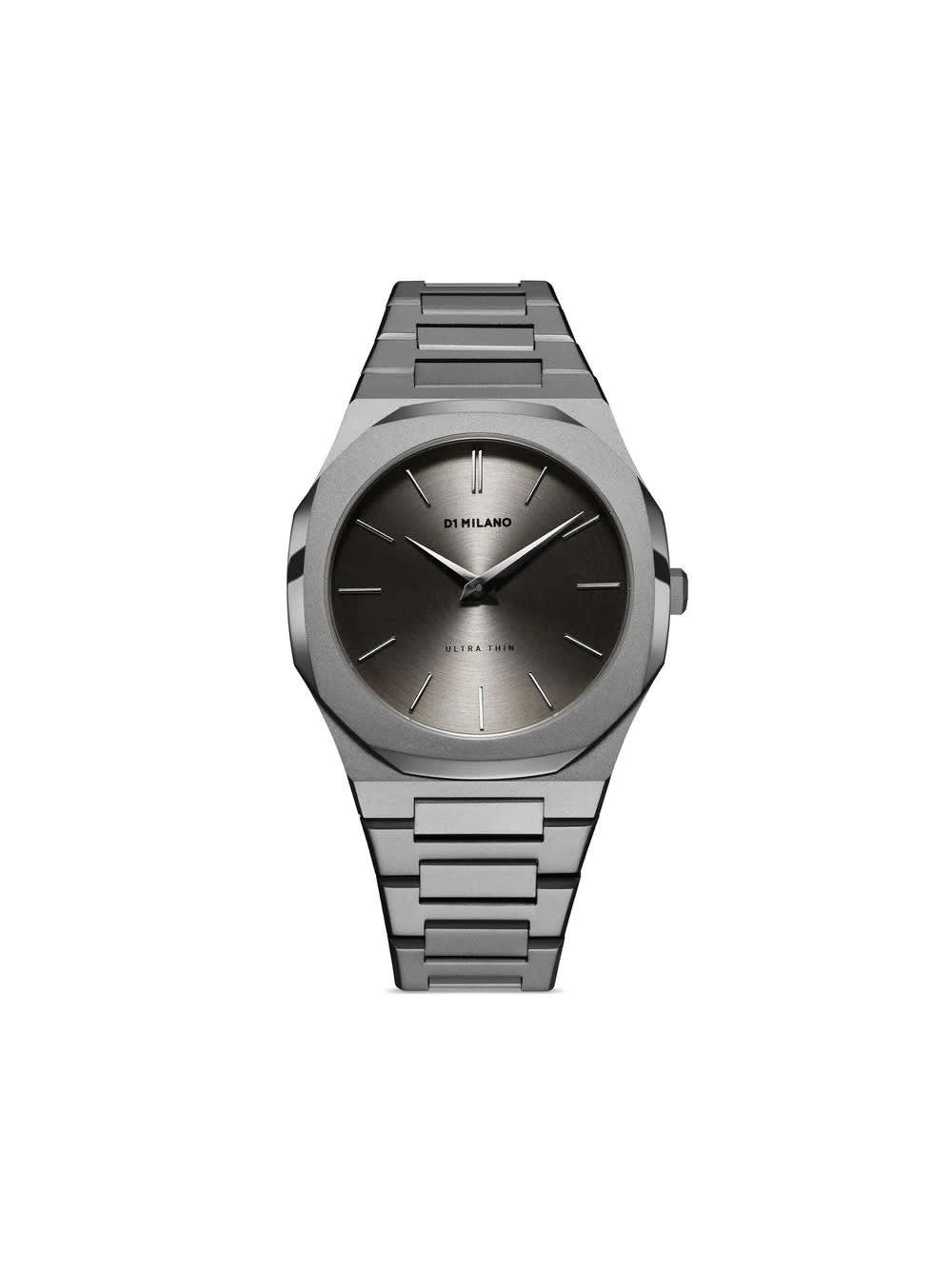 Shop D1 Milano Ultra Thin Bracelet Antracite 40 Mm Watch In Grey