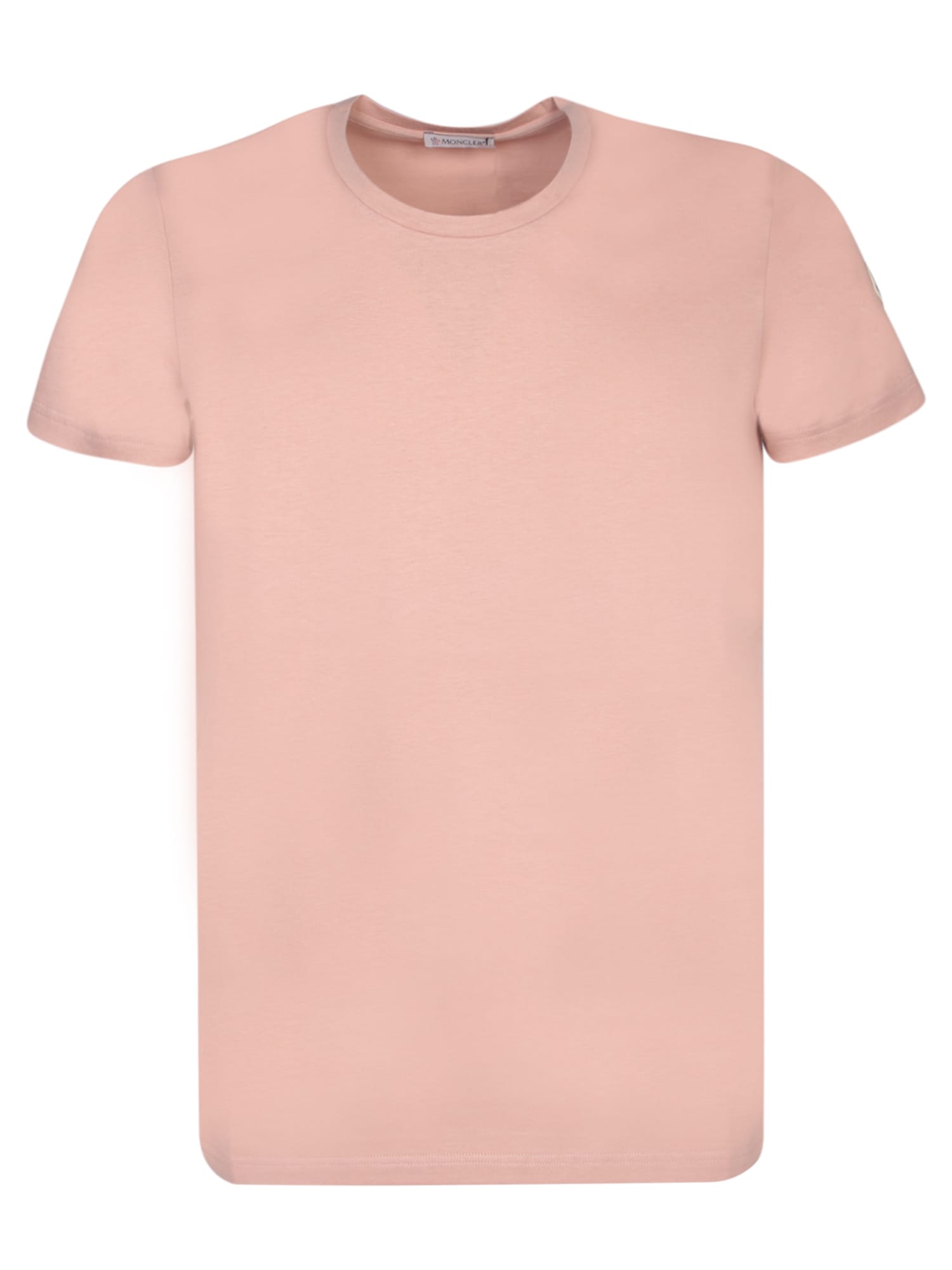 Moncler Side Logo Cotton Jersey T-shirt In Pink