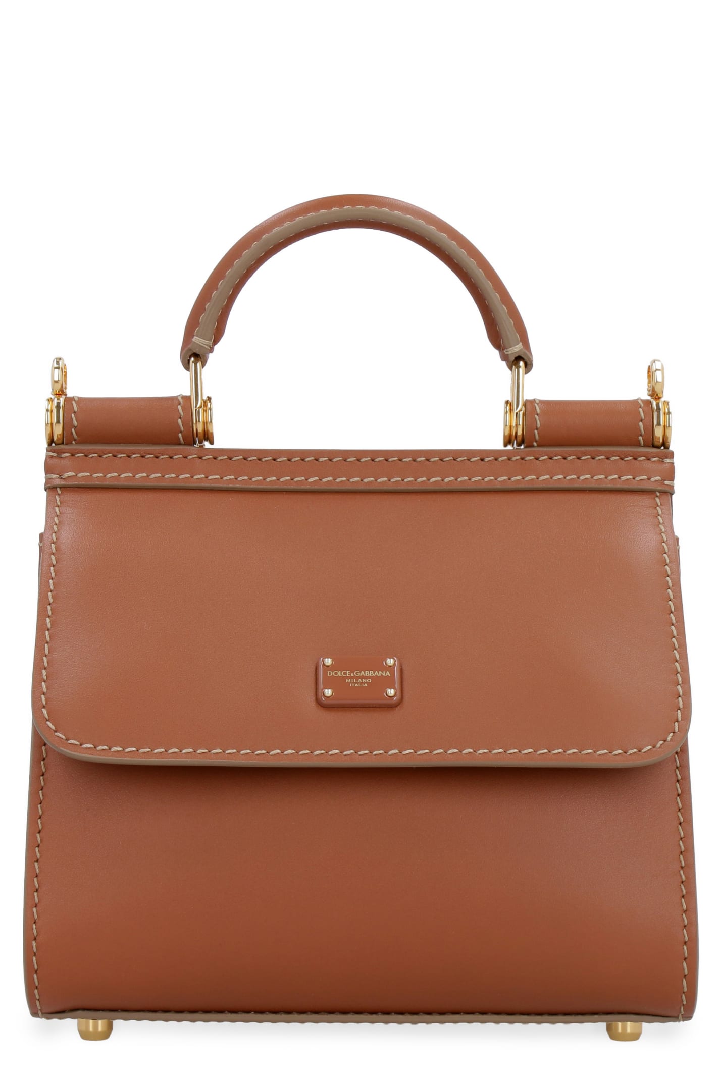 Dolce & Gabbana Dolce Gabbana Large Sicily 58 Bag In Calfskin And Cashmere  Split-Grain Leather