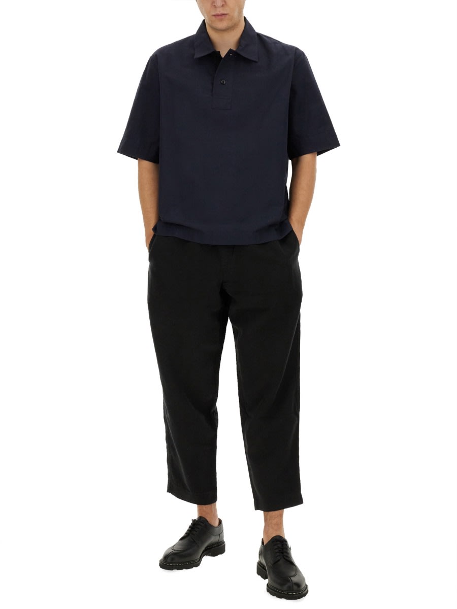 Shop Margaret Howell Cotton Polo In Black