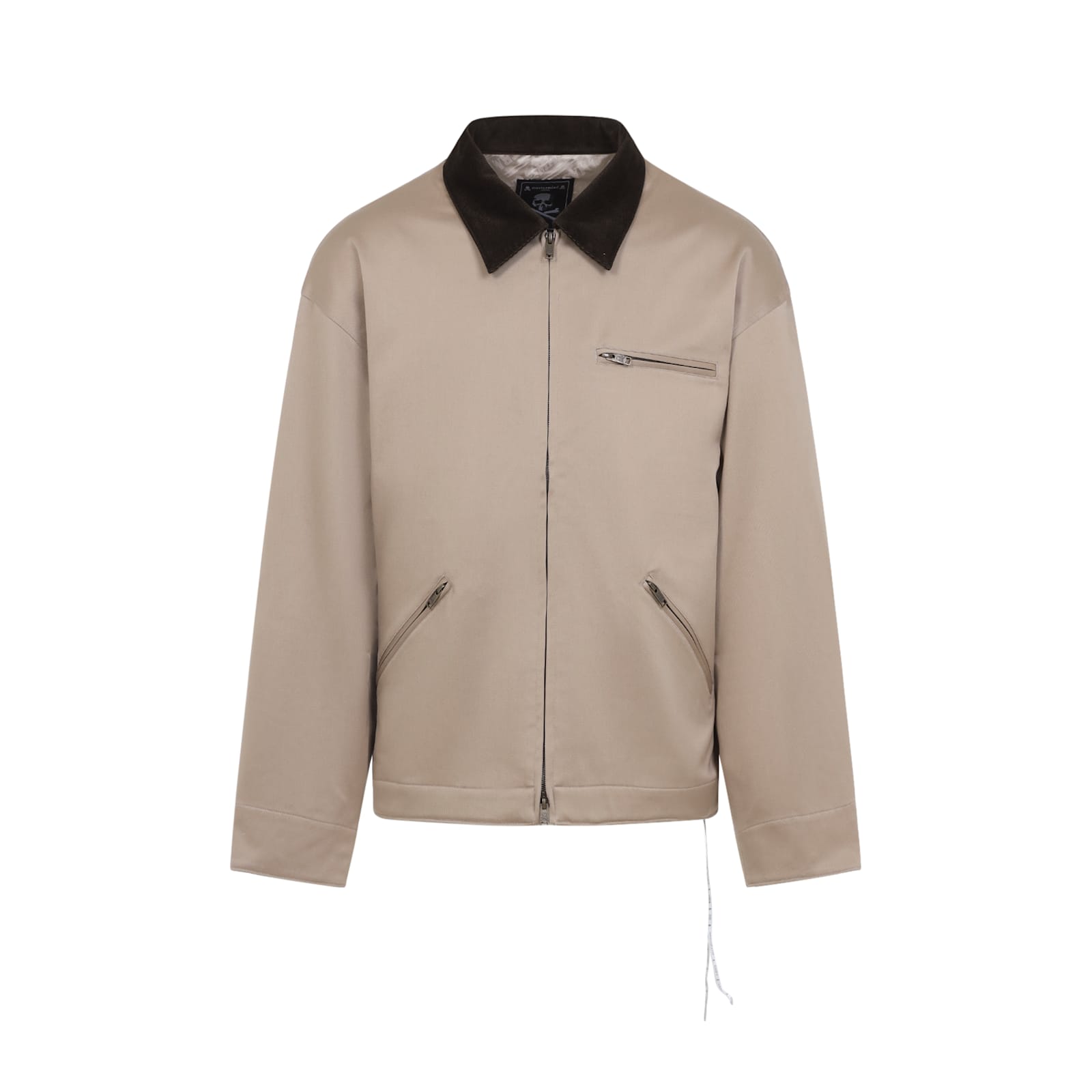 Mastermind Japan Mj Aviator Corduroy-collar Cotton Jacket In Gray