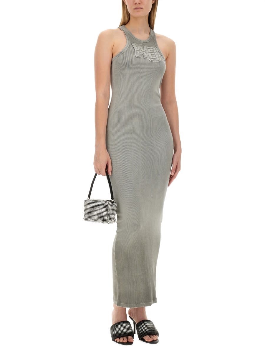 Shop Alexander Wang T Dress With Logo In Grey