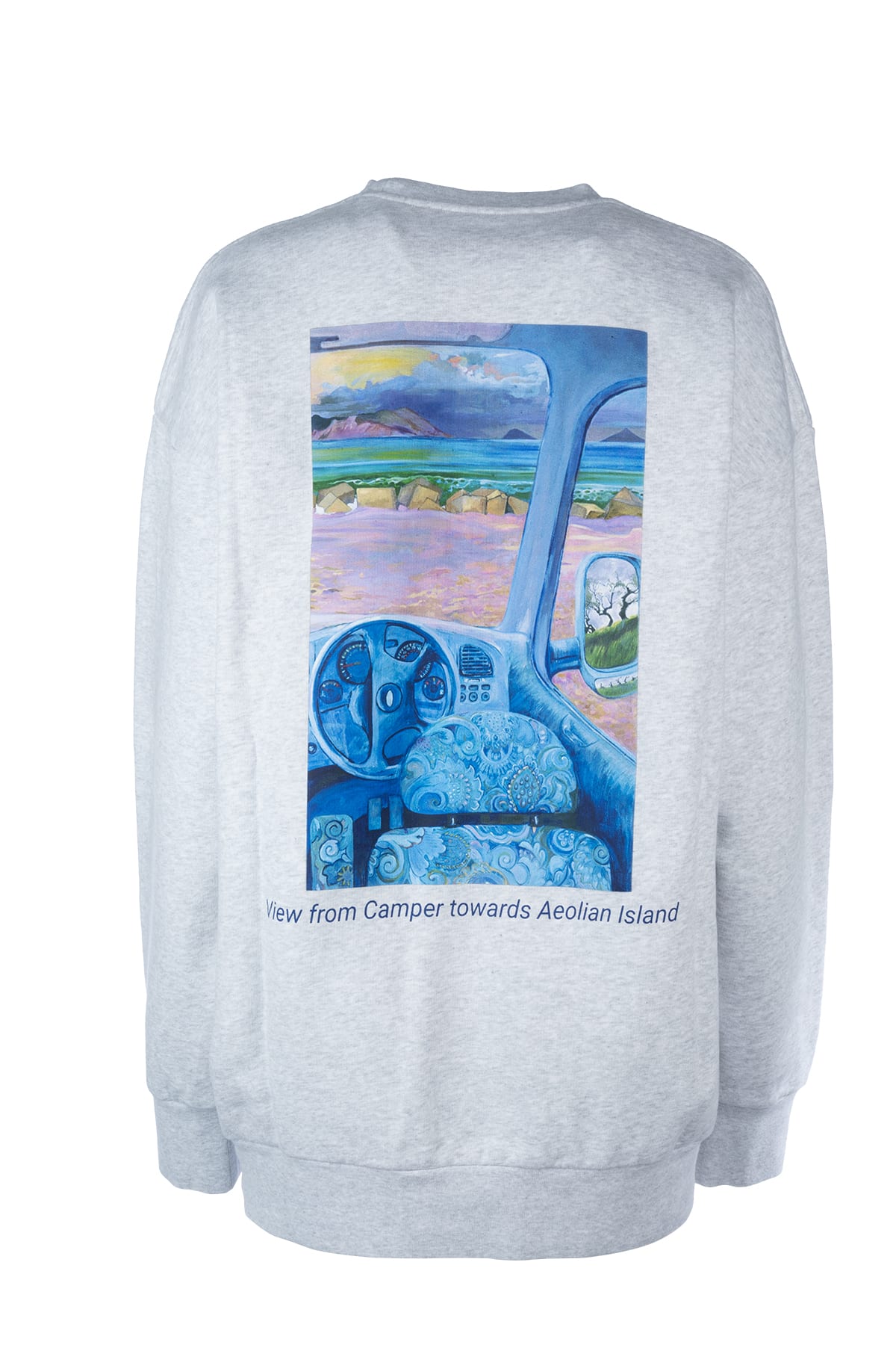 Jw Anderson Knitwear With Crew Neck And Graphic Print In Light Grey Melange