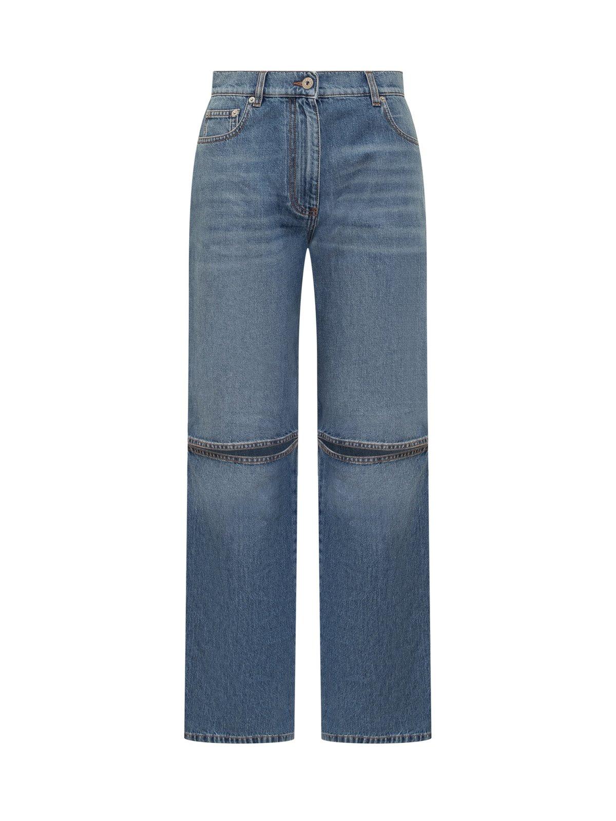 Shop Jw Anderson Cut-out Knee Bootcut Jeans