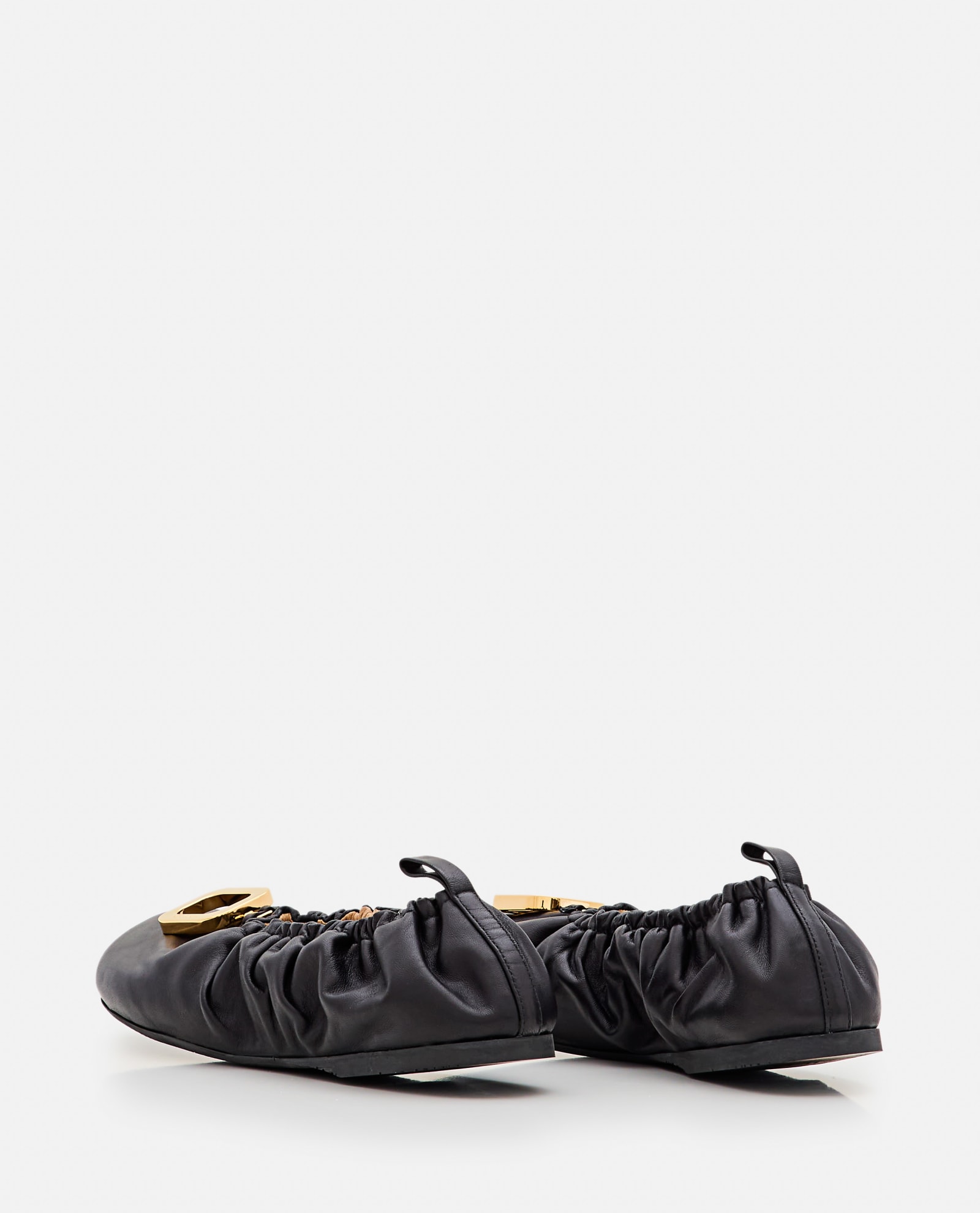 Shop Jw Anderson Leather Ballet Flats In Black
