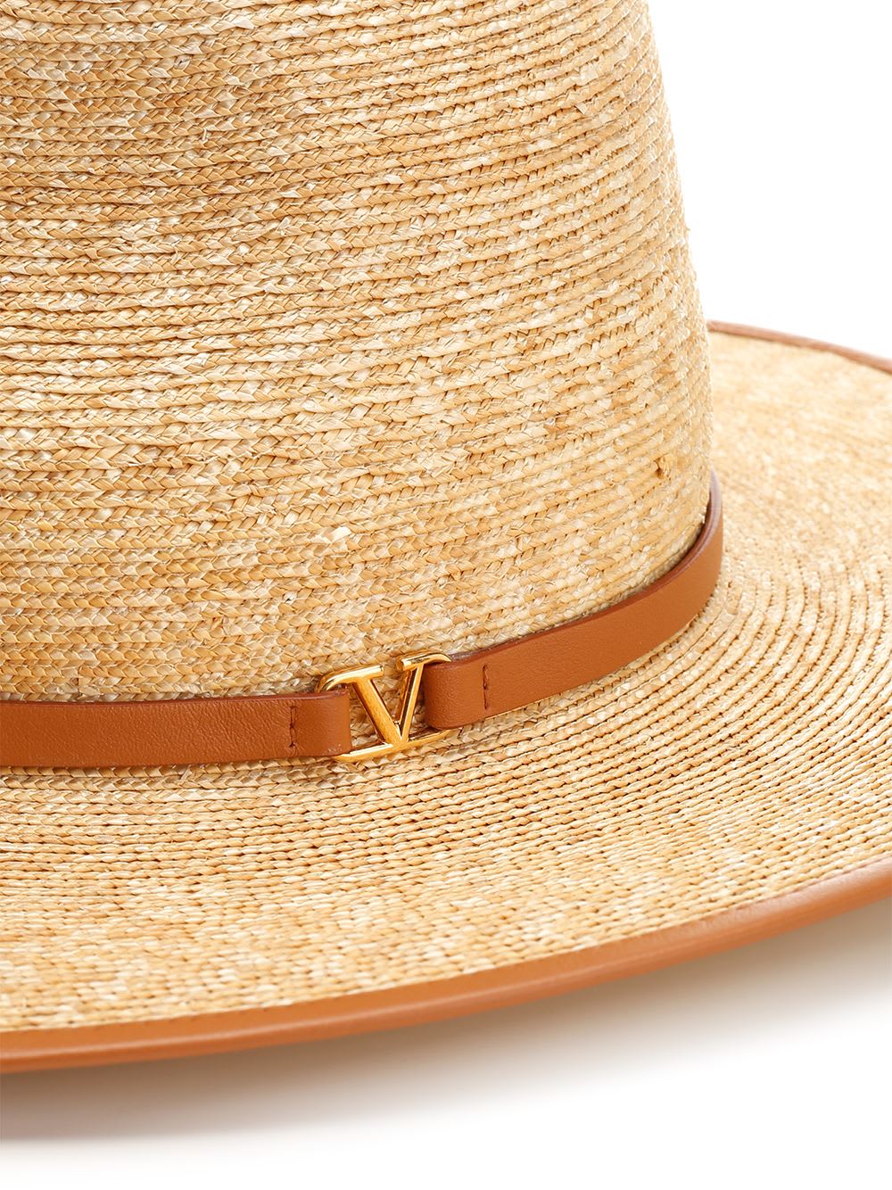 Shop Valentino Panama Hat Vlogo Signature In Beige