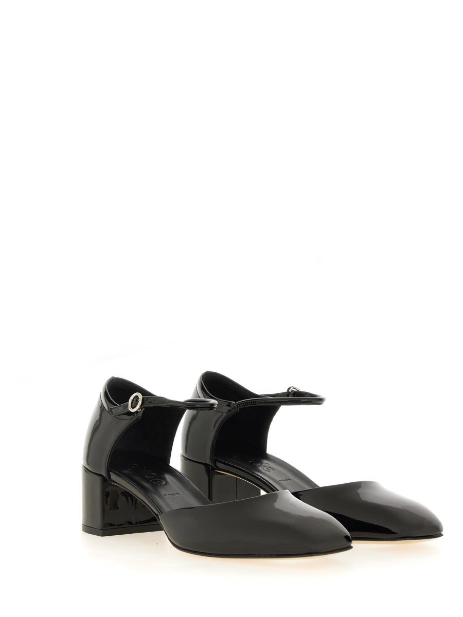 Aeyde Black Magda Leather Mary-jane Heels In Black