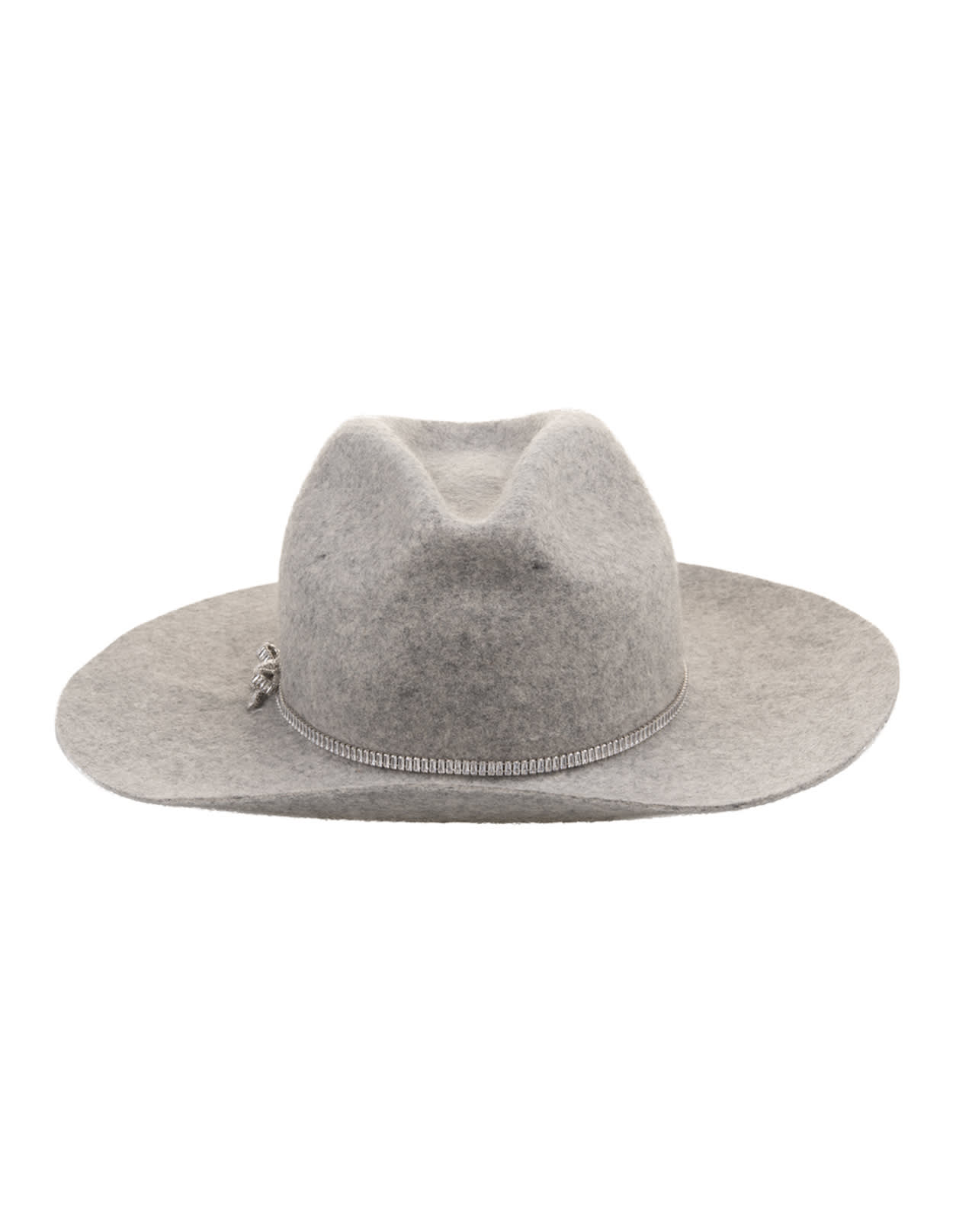 Shop Ermanno Scervino Grey Hat With Stones Strap