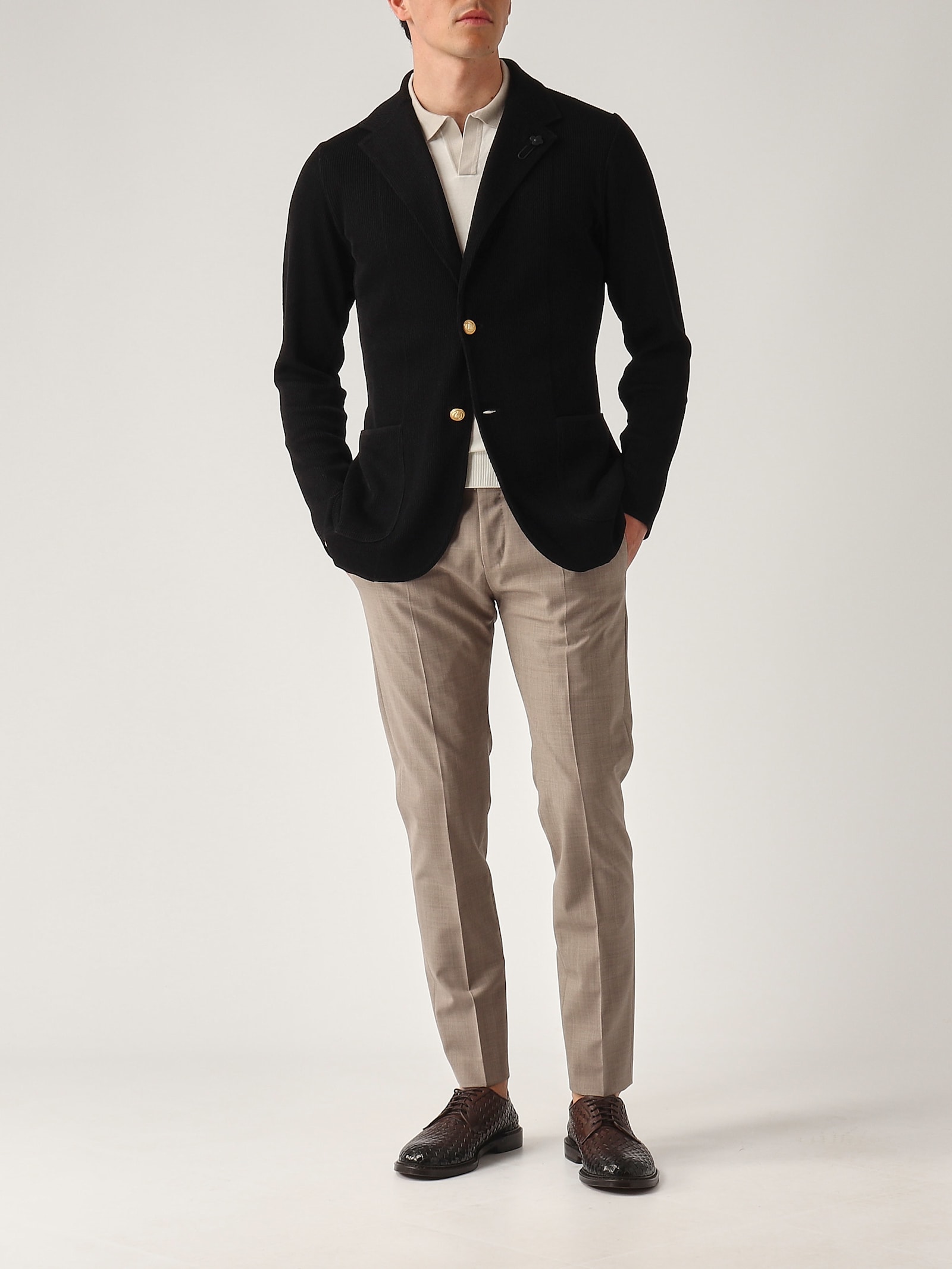 Lardini Giacca Maglia Jacket In Black
