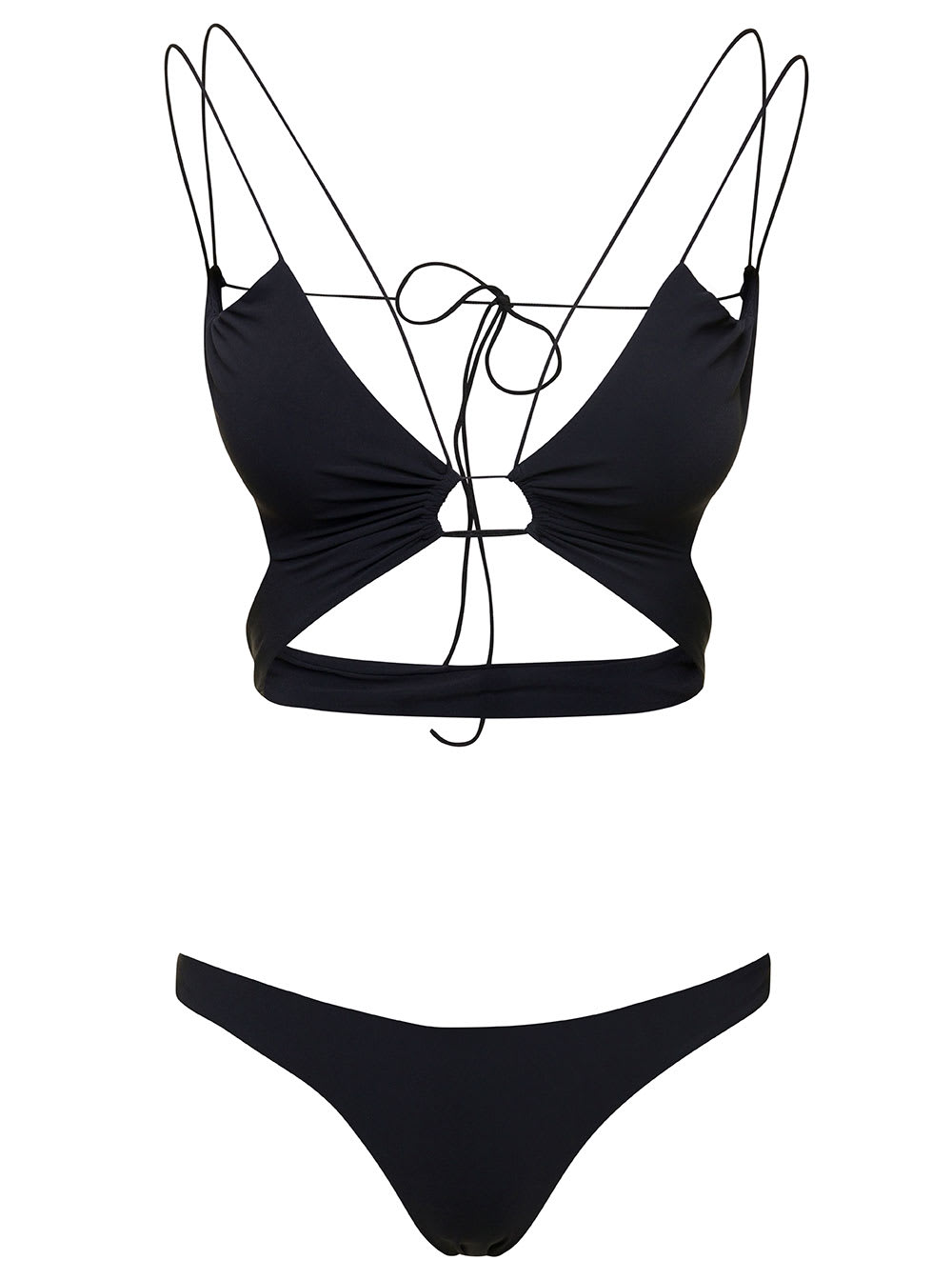 Amazuìn jany Black Two-piece Swimsuit With Cut-out In Stretch Polyamide Woman