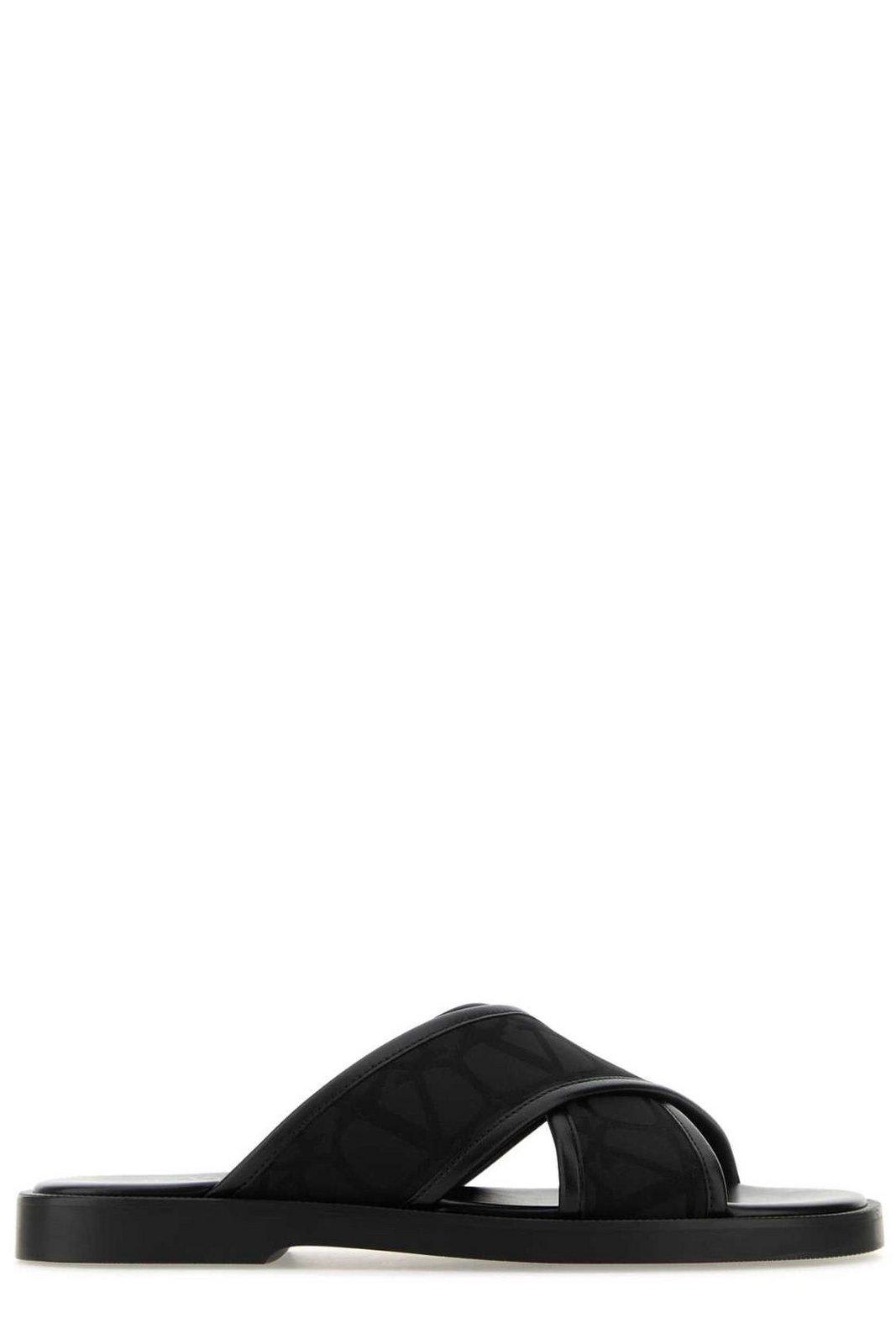 Valentino Garavani Crossover-strap Open Toe Sandals In Black