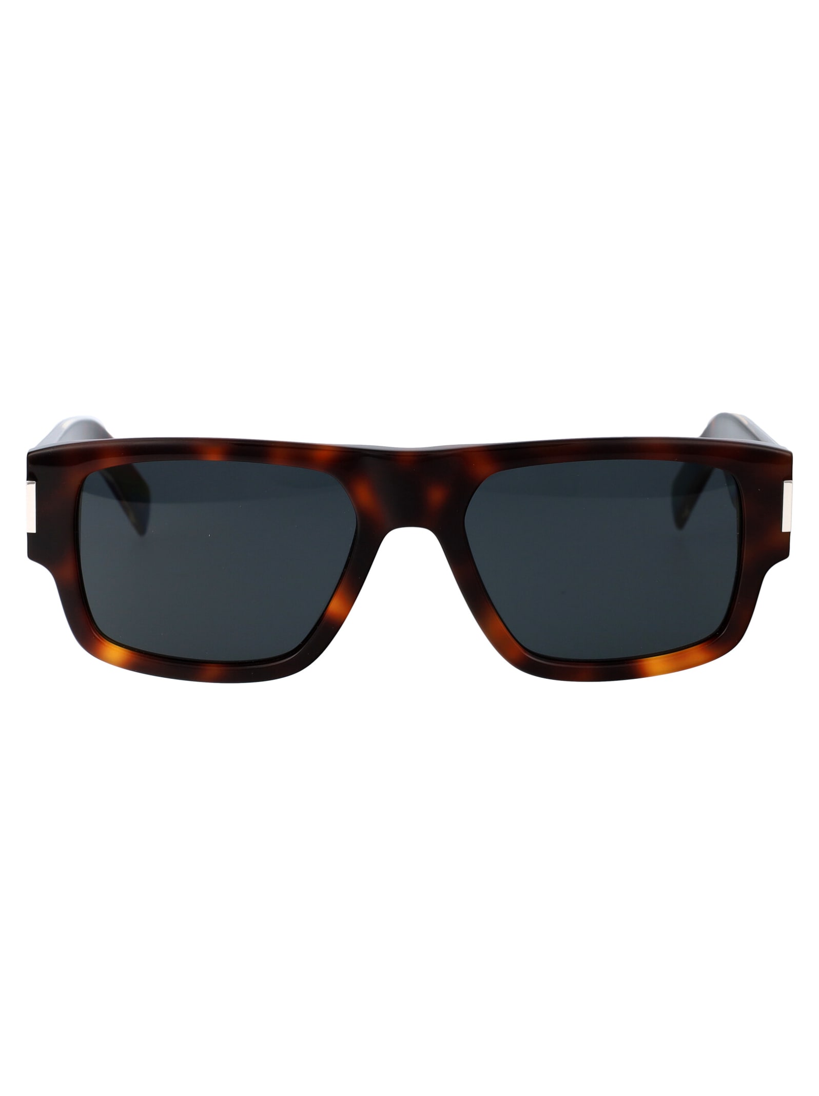 Saint Laurent Havana Crystal Black Acetate Sunglasses In Brown