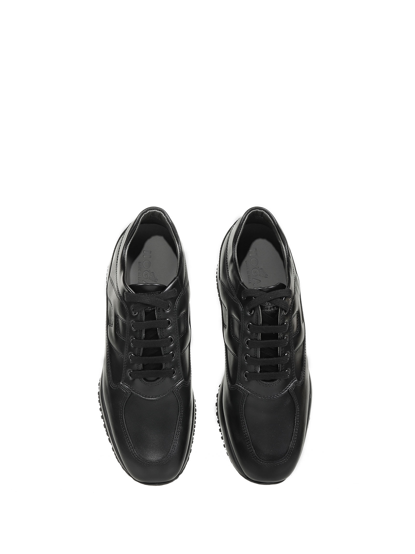 Shop Hogan Interactive Sneaker In Smooth Leather In Black