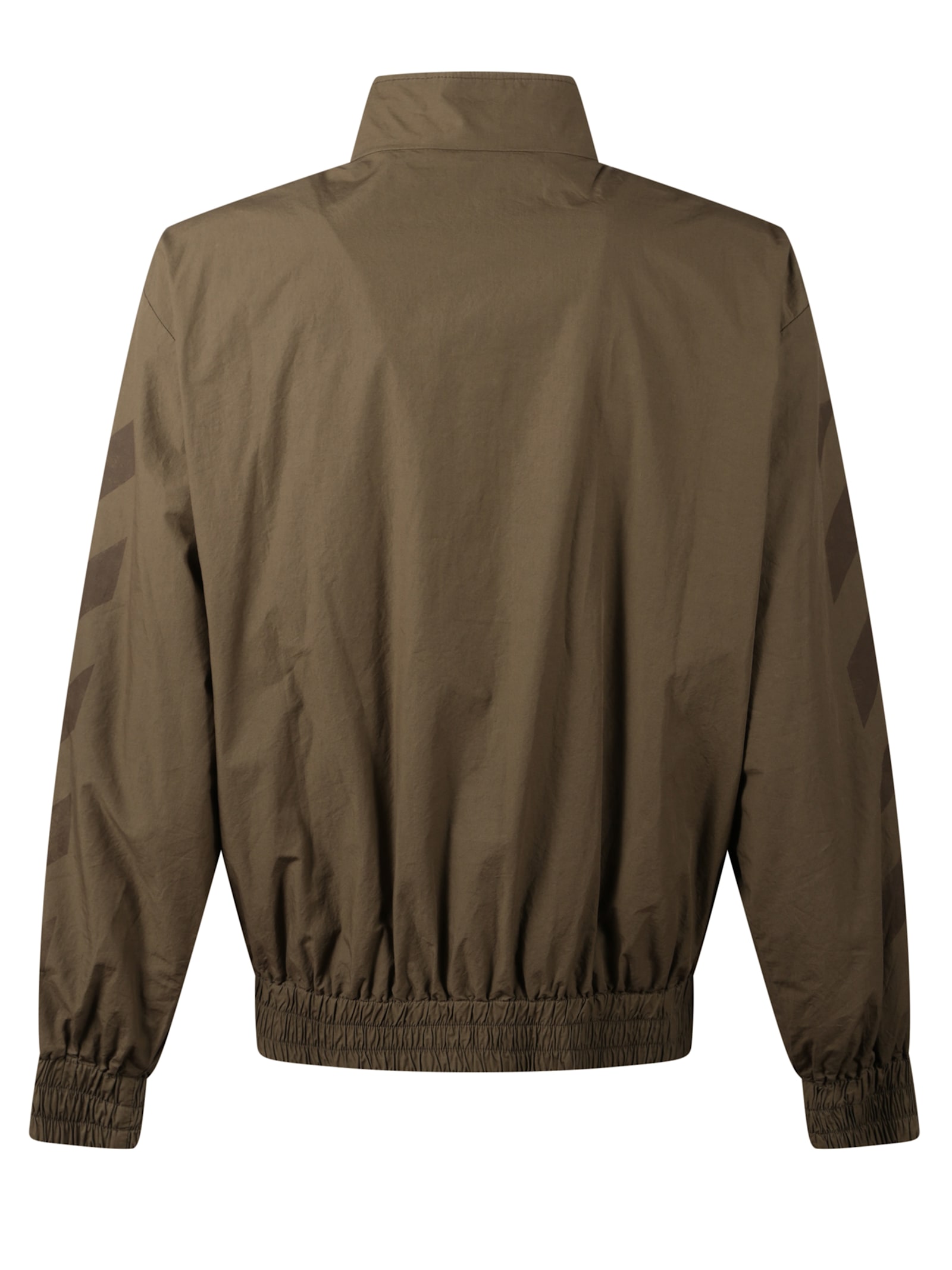 Off-white Stylish Short Jacket High Collar In Brown