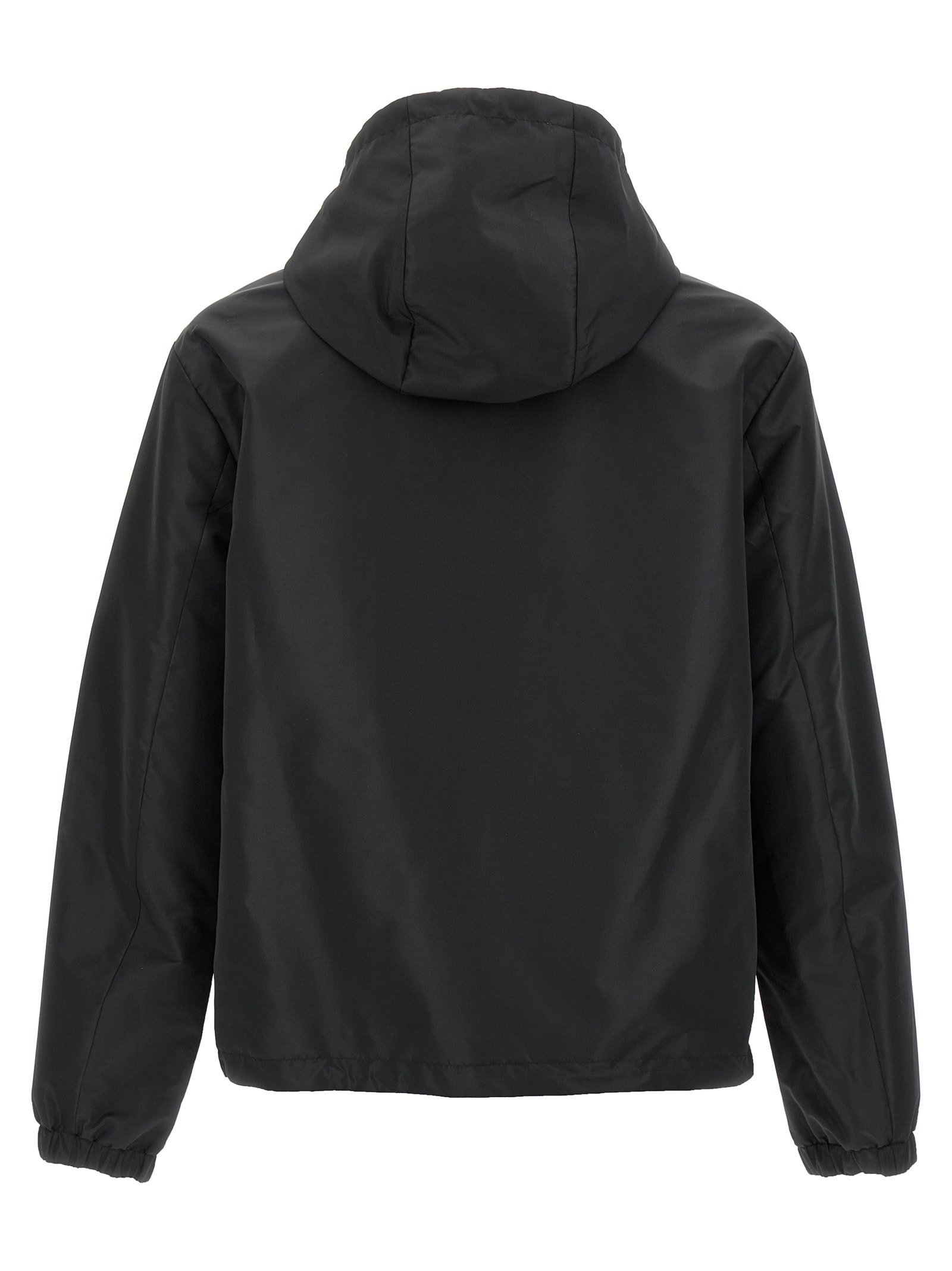 Fendi Branded Jacket With Hood And Pockets In Black
