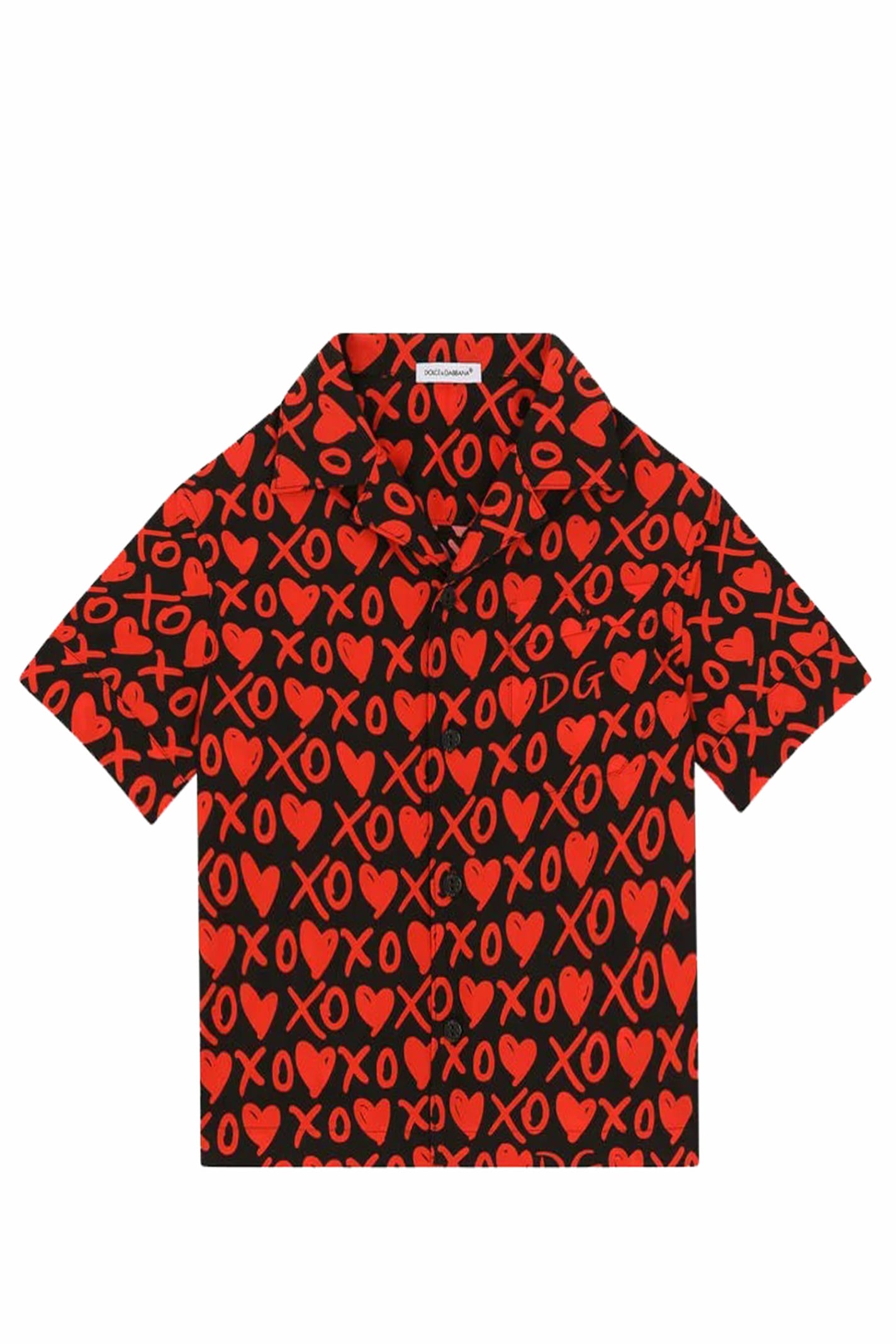 Dolce & Gabbana Poplin Shirt With Dg Hearts Print