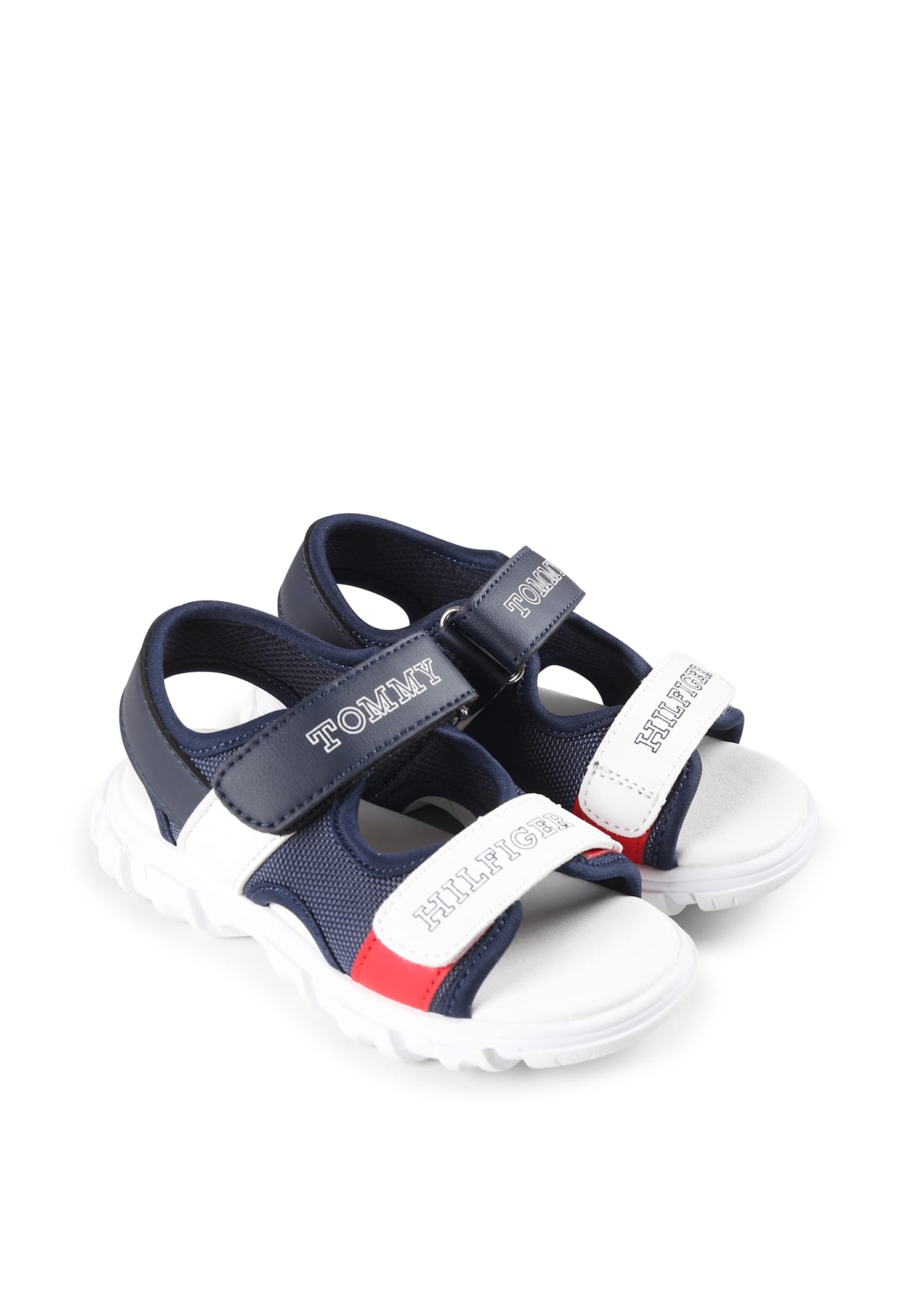 TOMMY HILFIGER BLUE SANDALS FOR BOY WITH LOGO