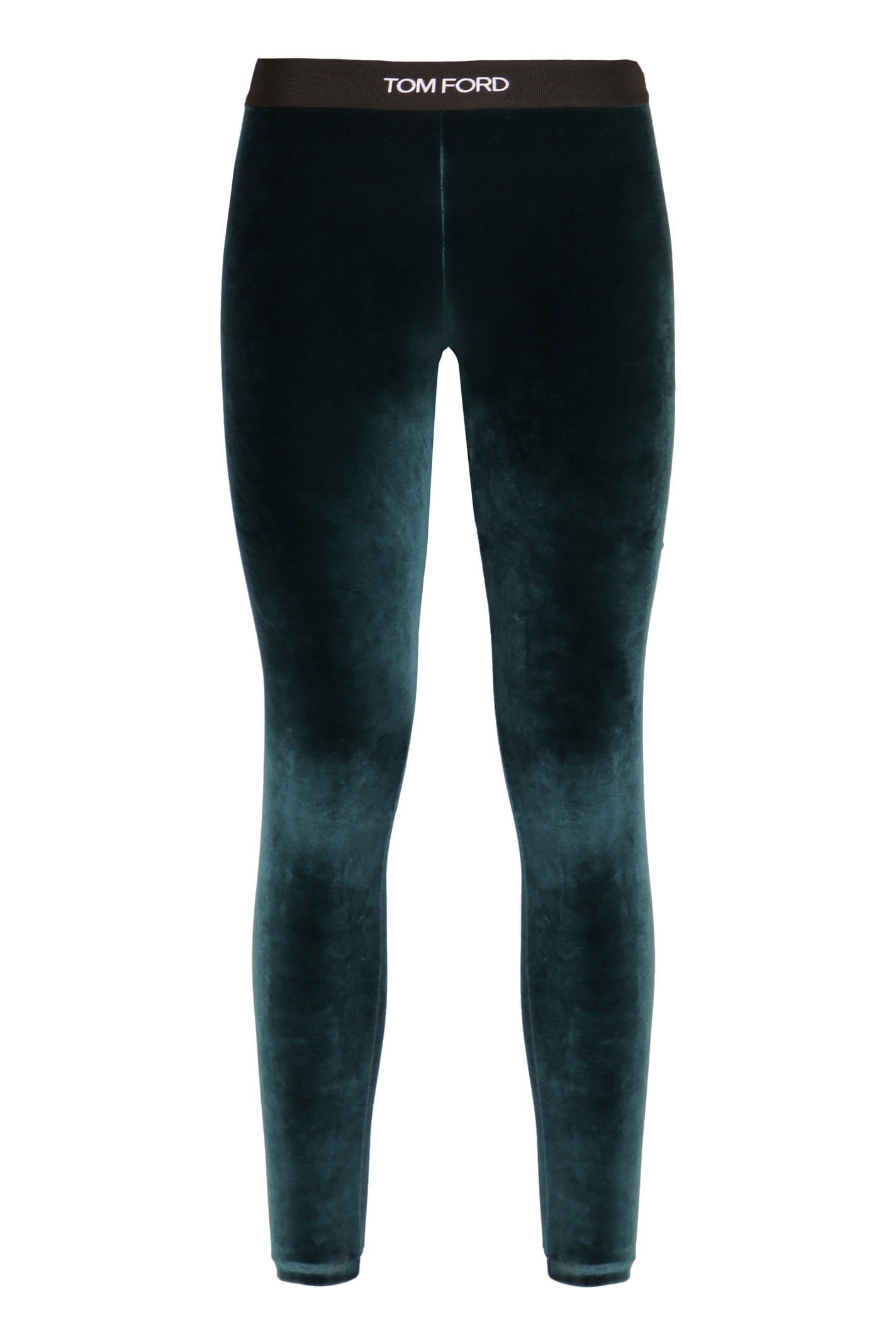 Shop Tom Ford Elasticated Waist Leggings In Green