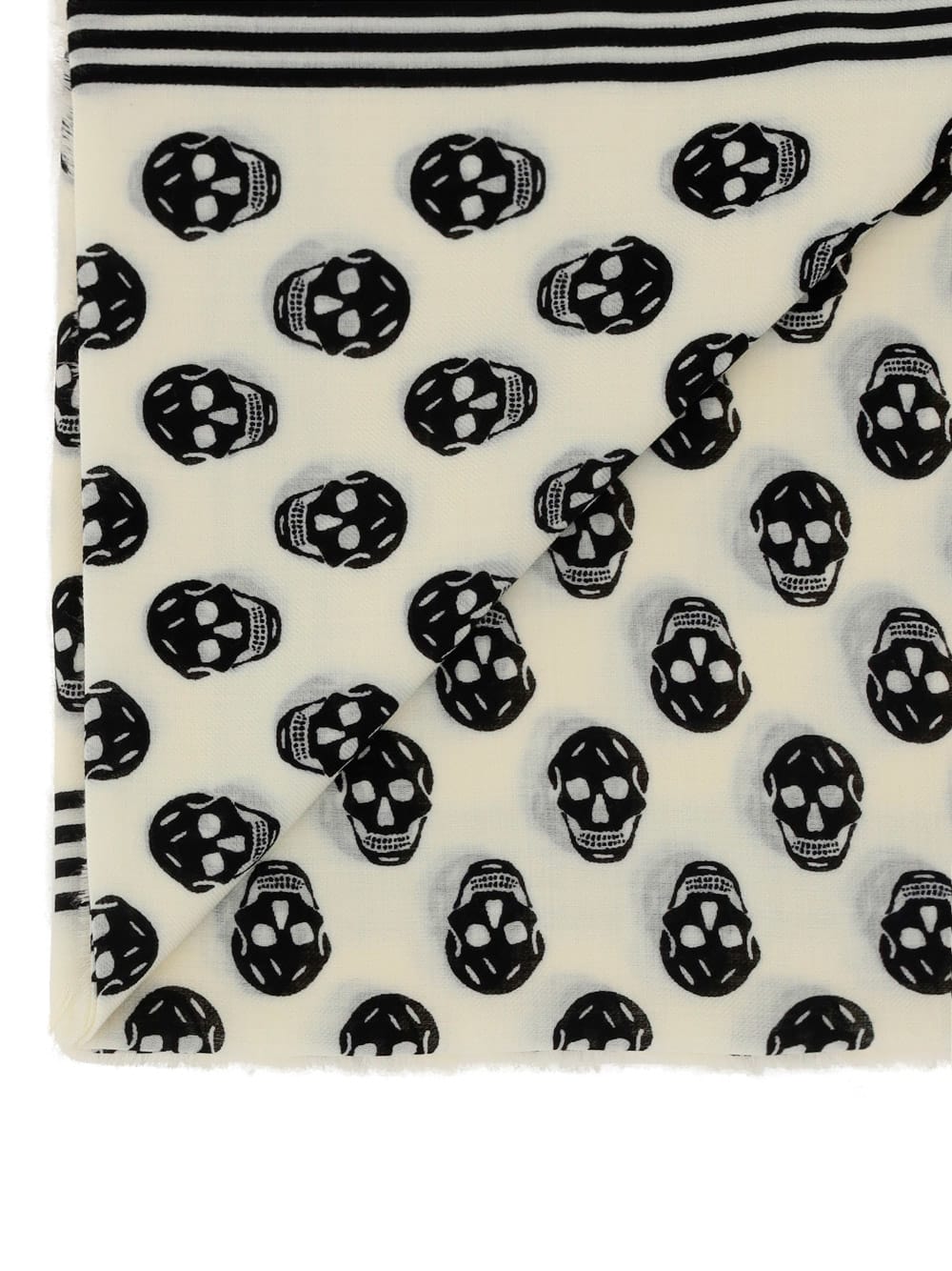 Shop Alexander Mcqueen Skull Scarf In Ivory