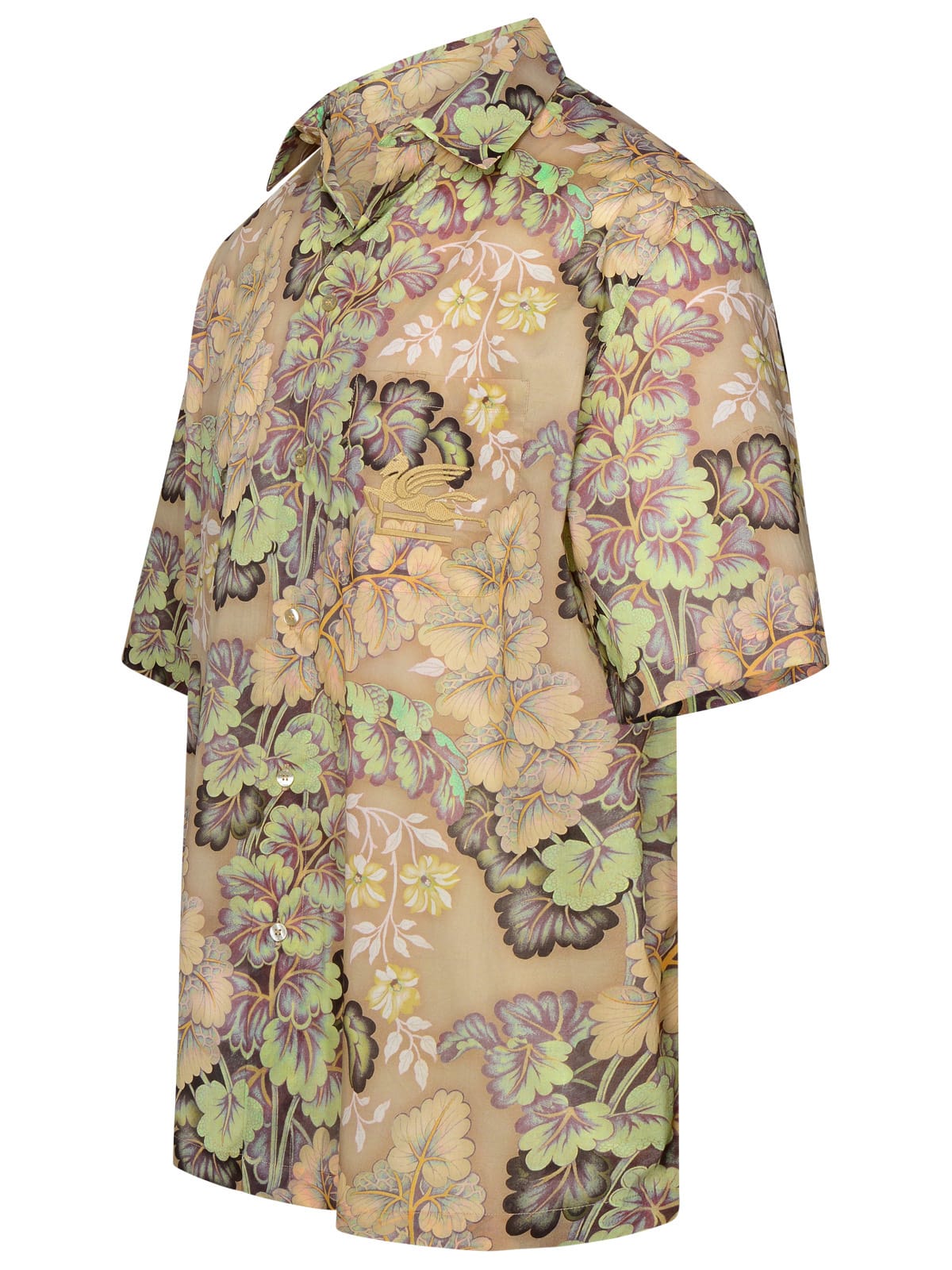 Shop Etro Multicolor Cotton Shirt In Stampa Fdo Beige