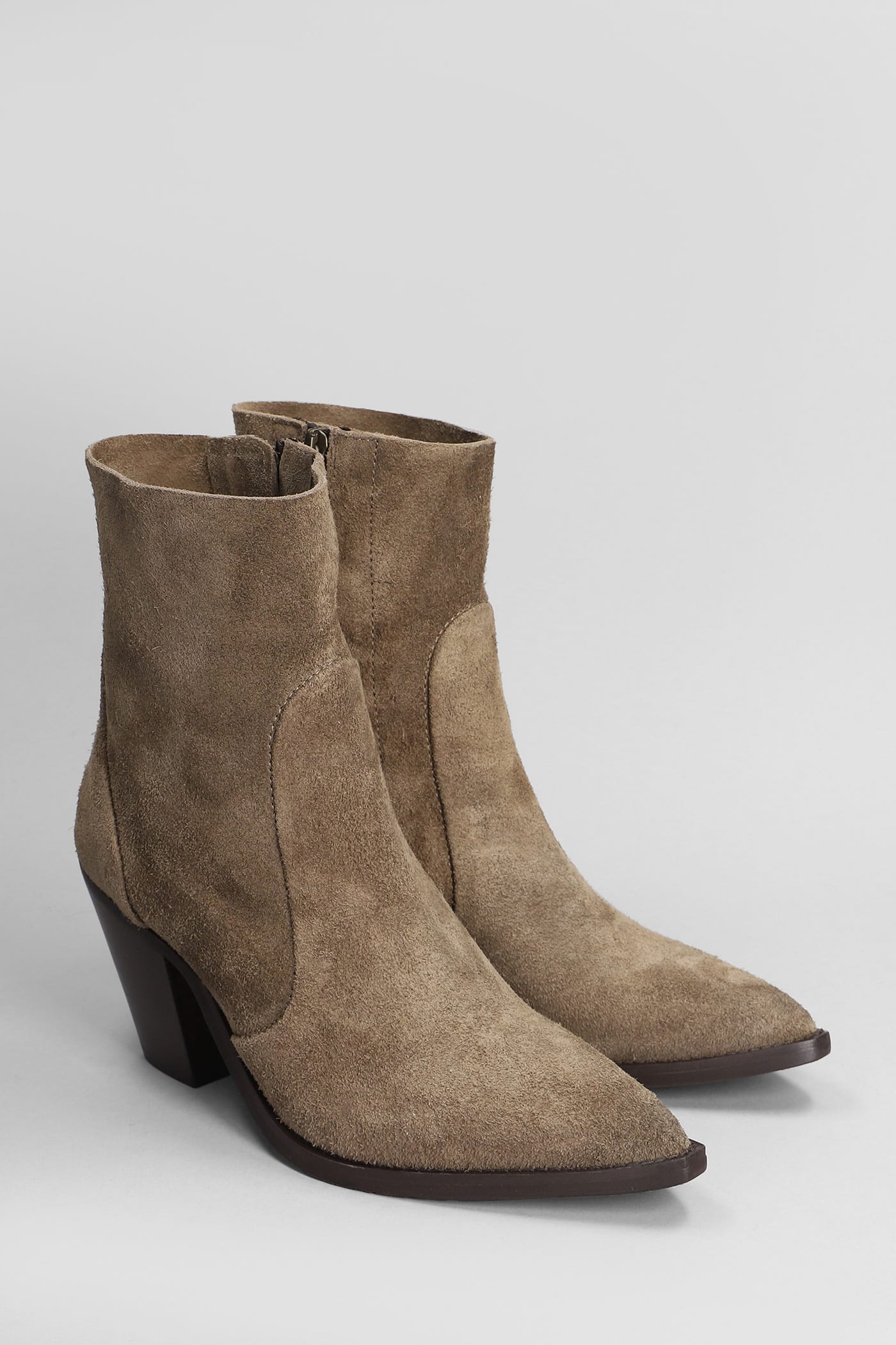 Shop Julie Dee Texan Ankle Boots In Brown Suede