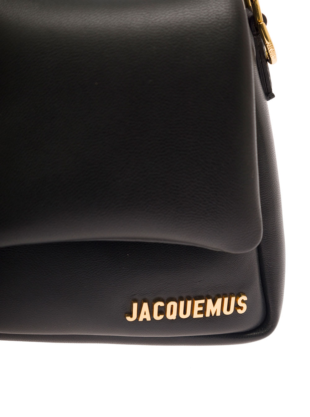 Shop Jacquemus Le Bambimou Black Shoulder Bag With Magnetic Fastening And Logo Detail In Leather Woman