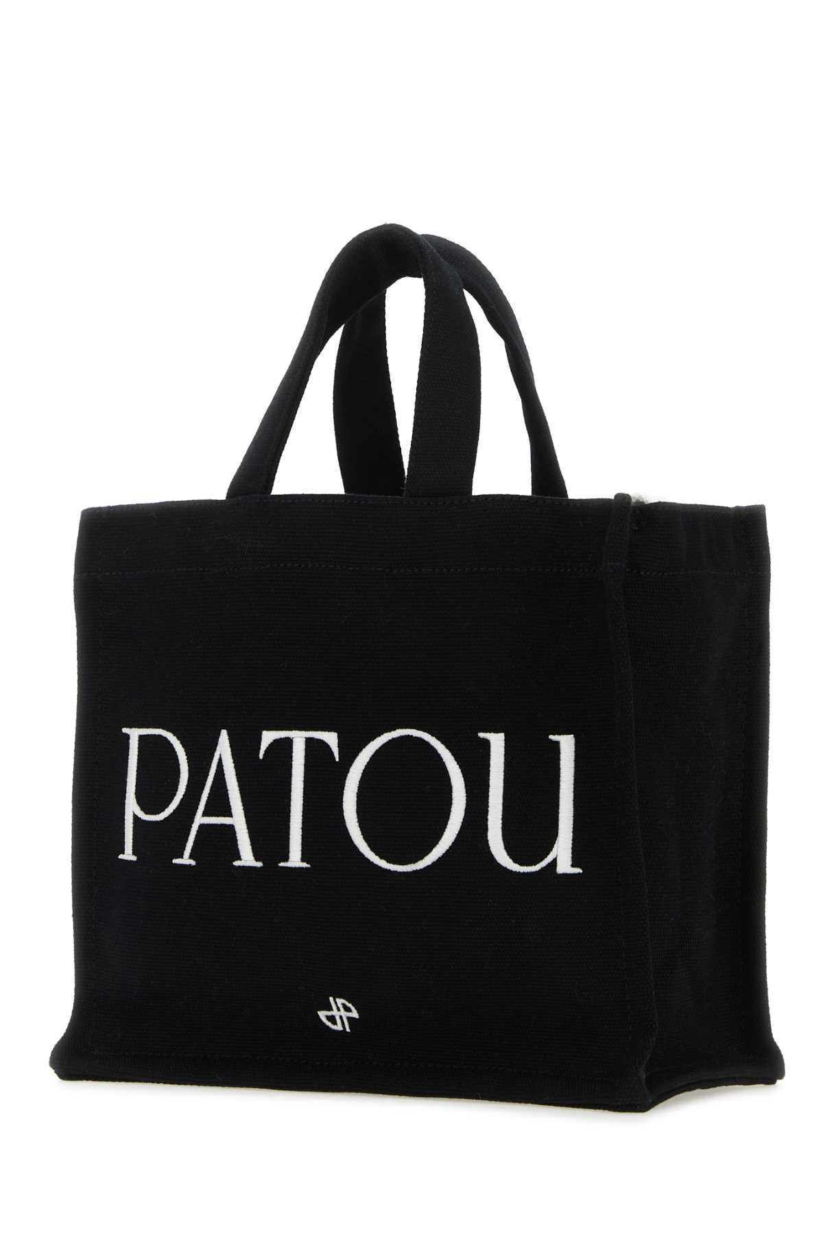 Shop Patou Black Canvas Small Tote  Shopping Bag