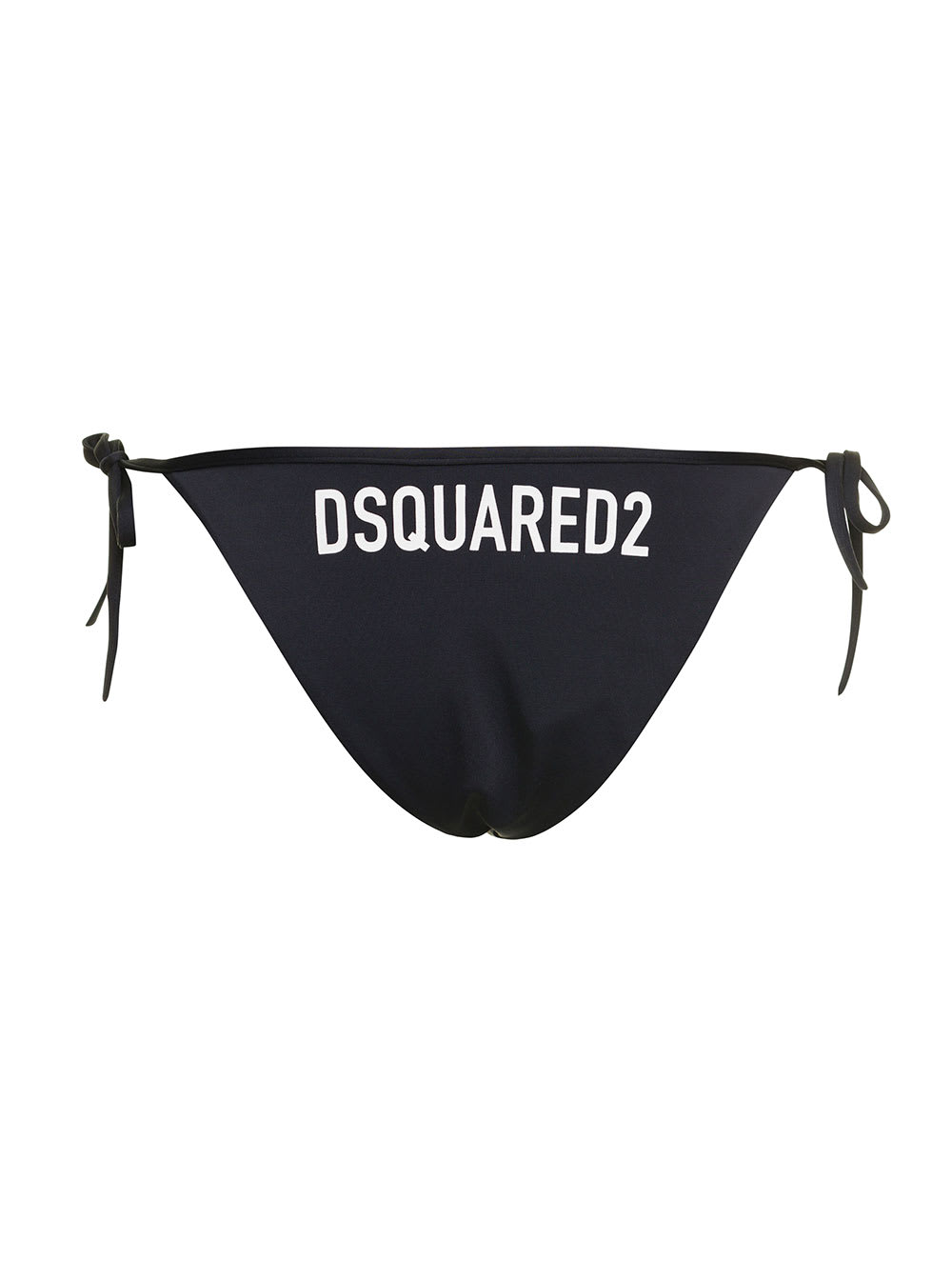 Shop Dsquared2 Black Swim Bikini Bottom With Lettering In Nylon Stretch Woman