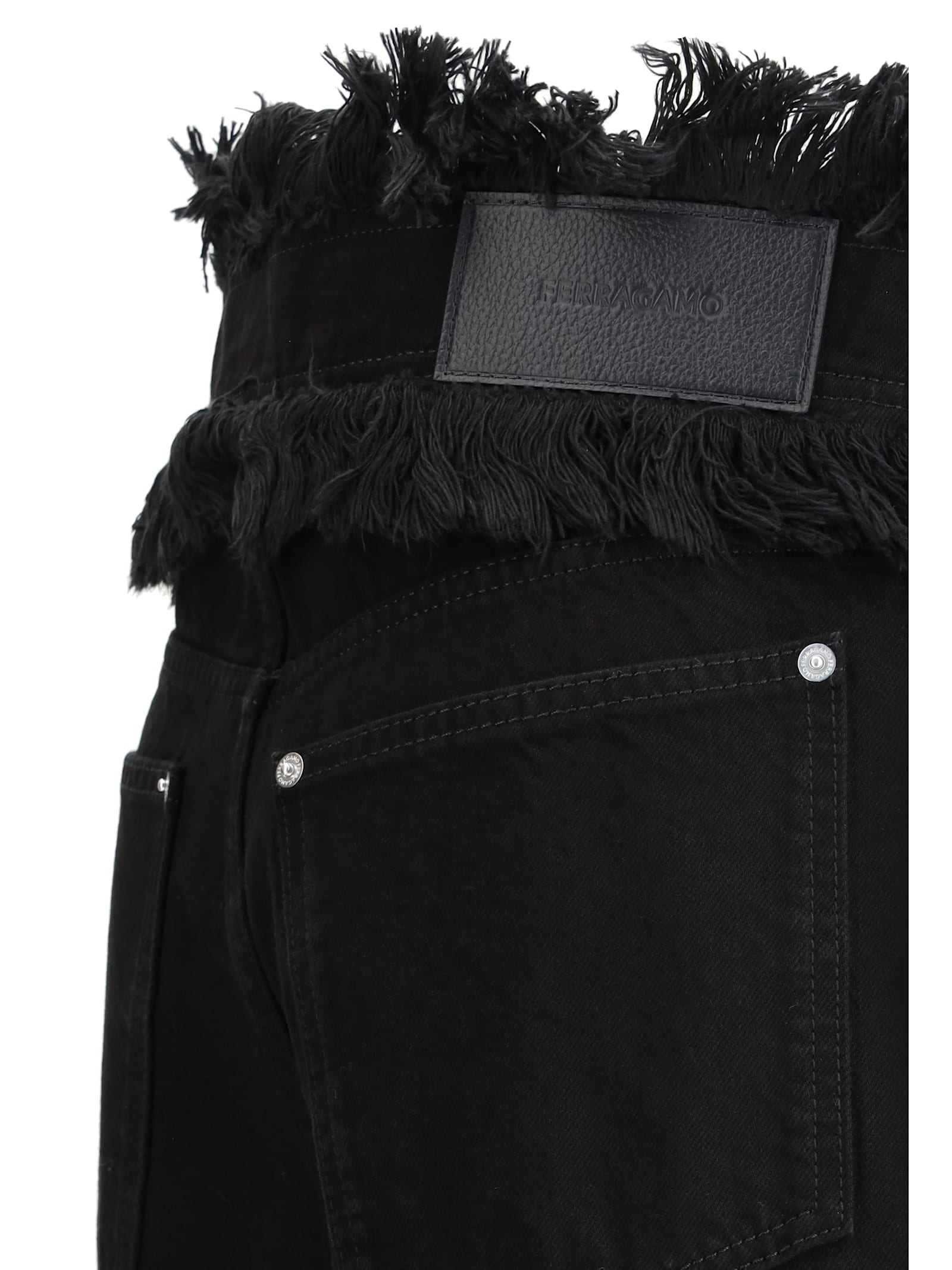Ferragamo Frayed High-rise Straight-leg Pants