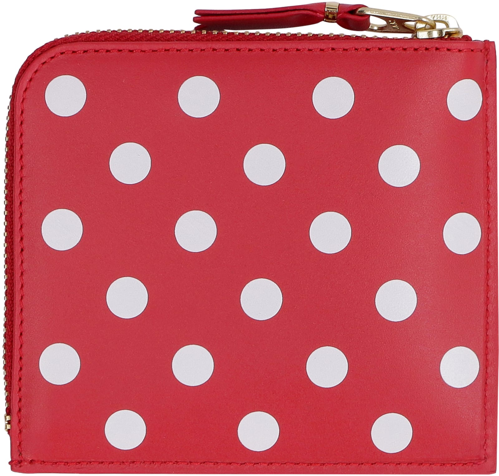Shop Comme Des Garçons Leather Zipped Coin Purse In Red Red