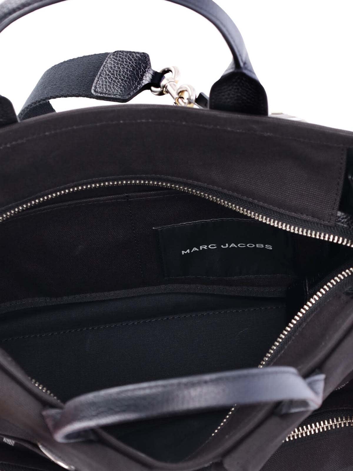 Marc Jacobs Medium Cargo Tote With Leather Handles And Zip Closure In Black