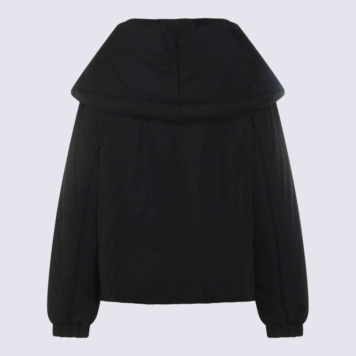 Moschino Quilted Down Jacket Wide Collar In Black