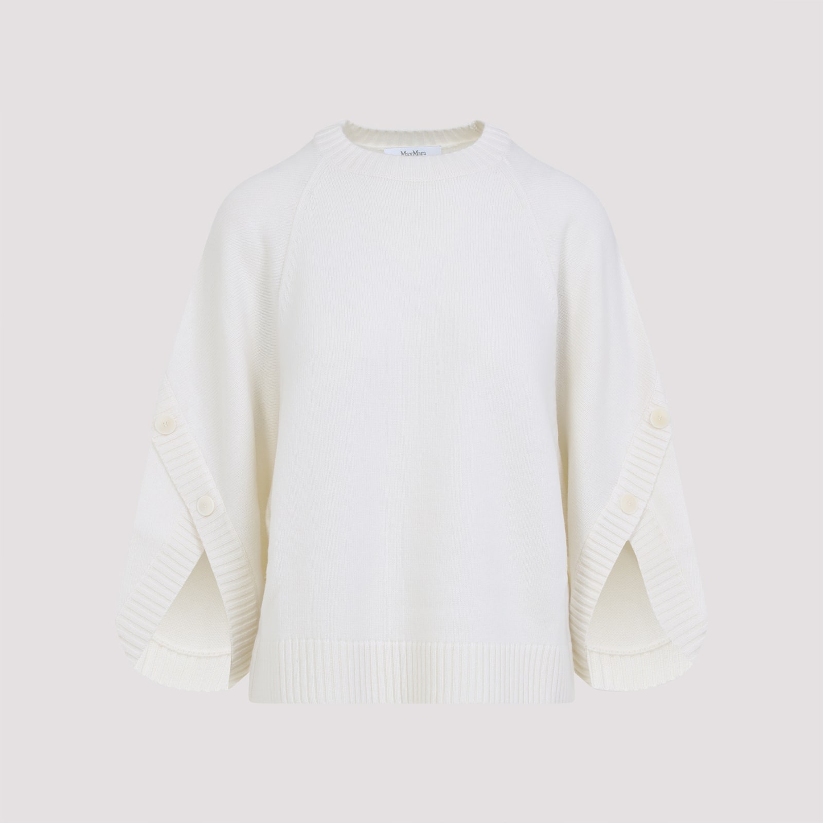 Max Mara Ampex Botton Sweater In White