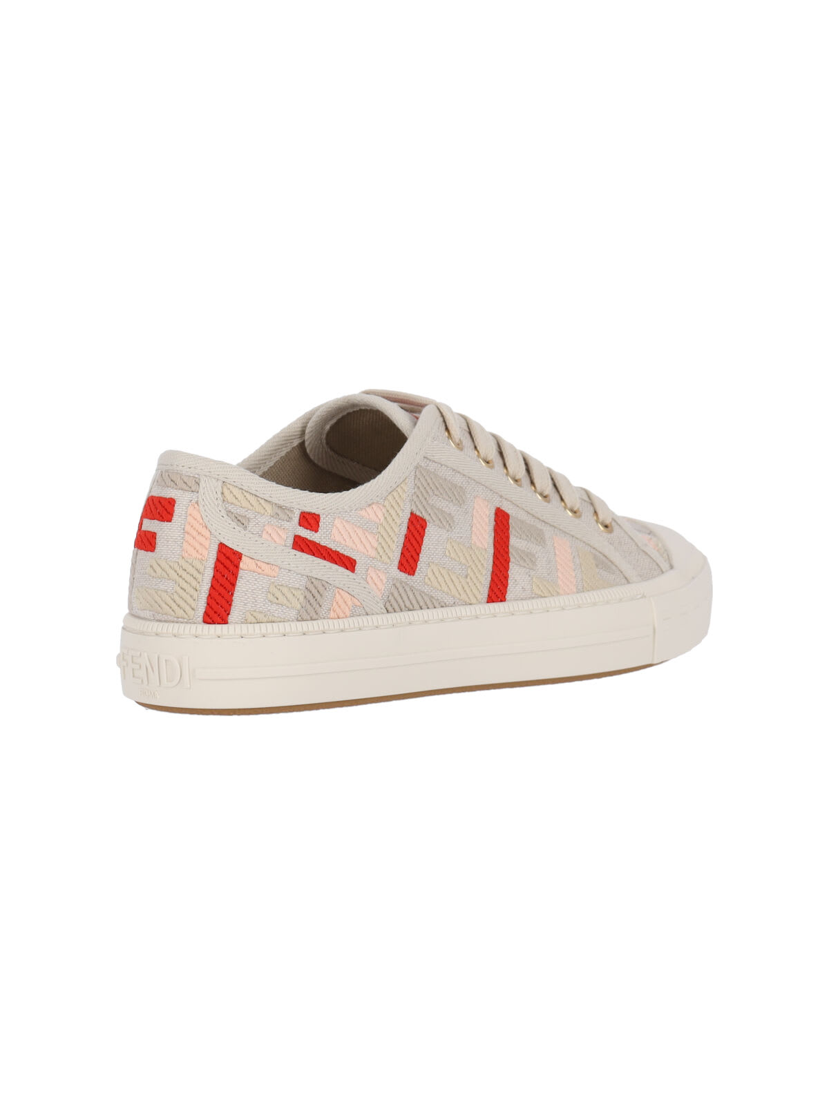 Fendi Canvas Domino Sneakers Featuring Low-top Silhouette