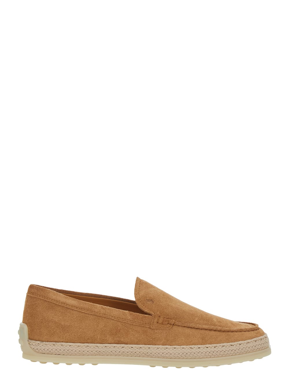 Tod's Brown Loafers With Embossed Logo In Suede Woman