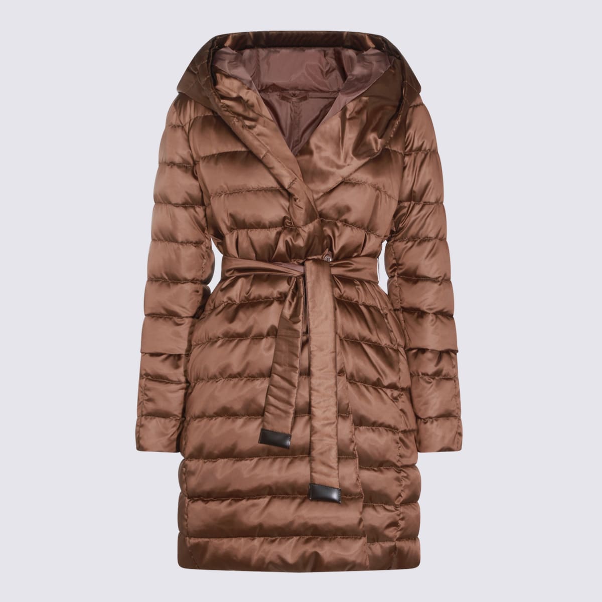 Max Mara The Cube Brown Novef Down Jacket In Brown