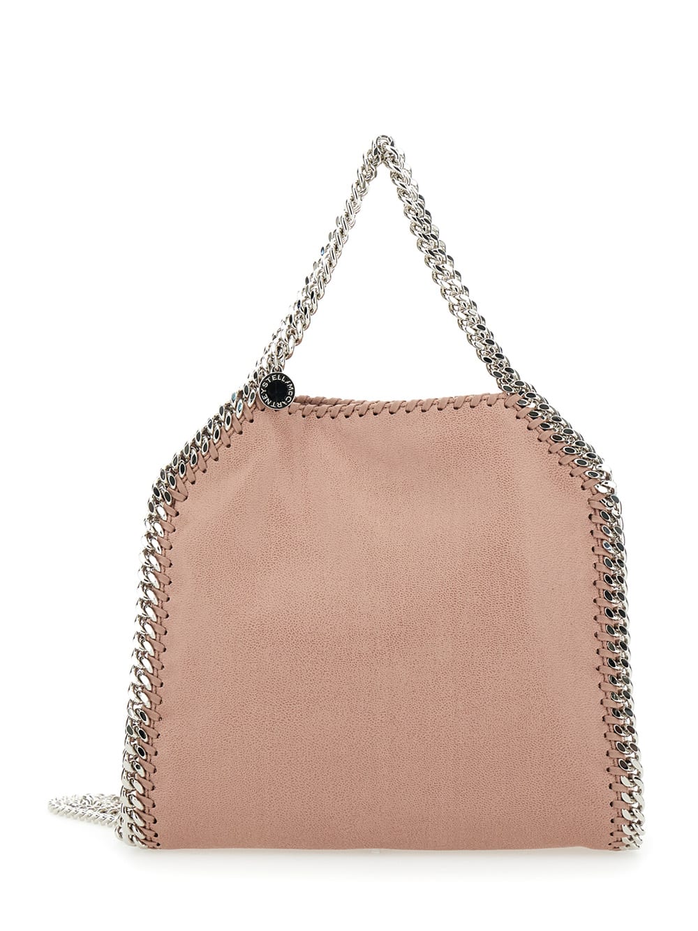 Stella Mccartney 3chain Mini Pink Tote Bag With Logo Engraved On Charm In Faux Leather Woman