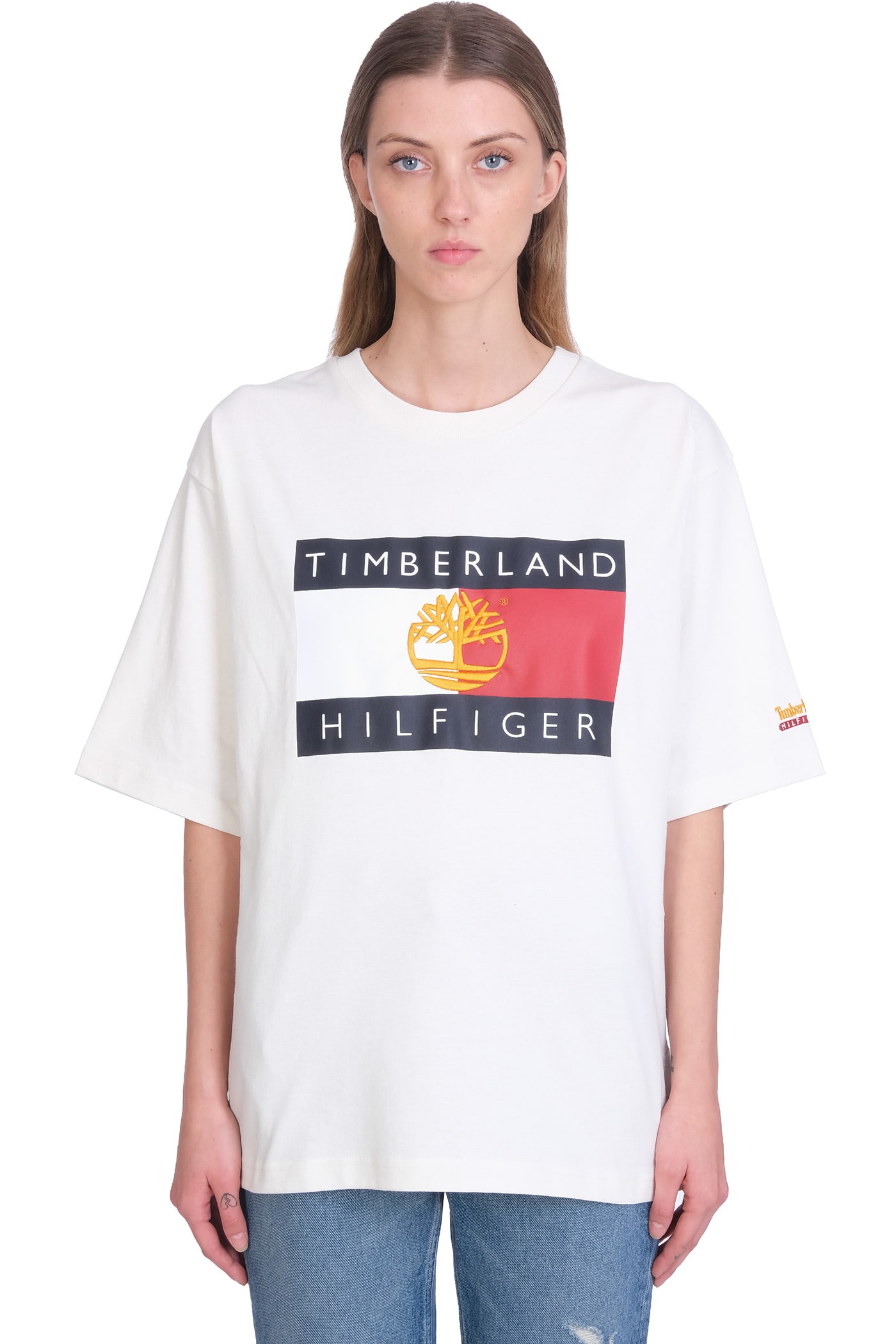 Timberland T-shirt In White Cotton