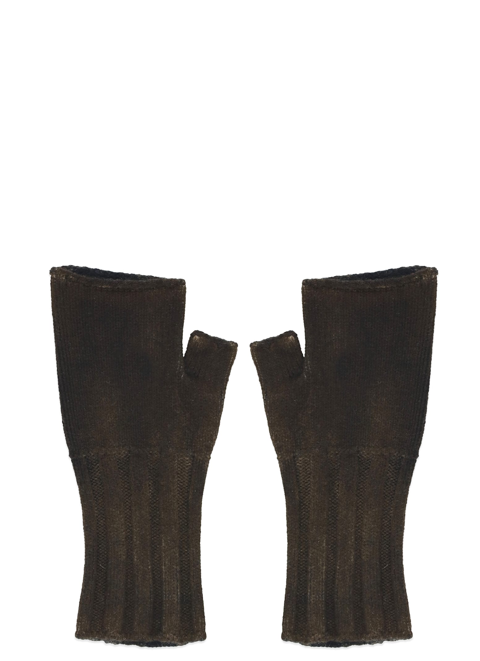 Shop Avant Toi Wool And Cashmere Gloves In Brown