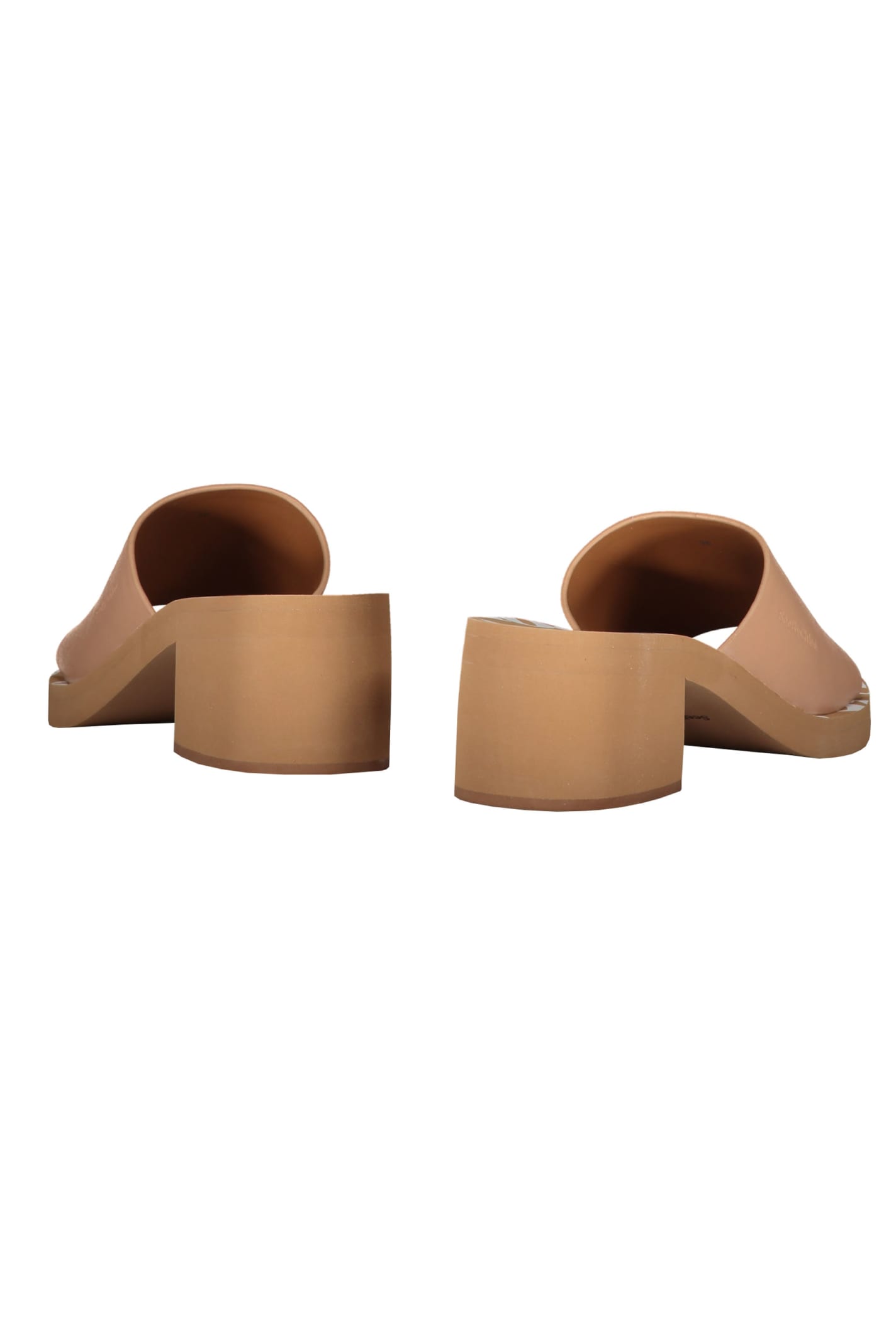 Shop See By Chloé Leather Mules In Beige