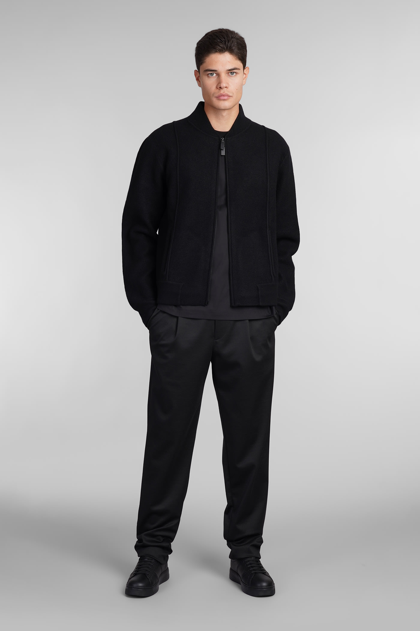 EMPORIO ARMANI KNITWEAR IN BLACK WOOL 