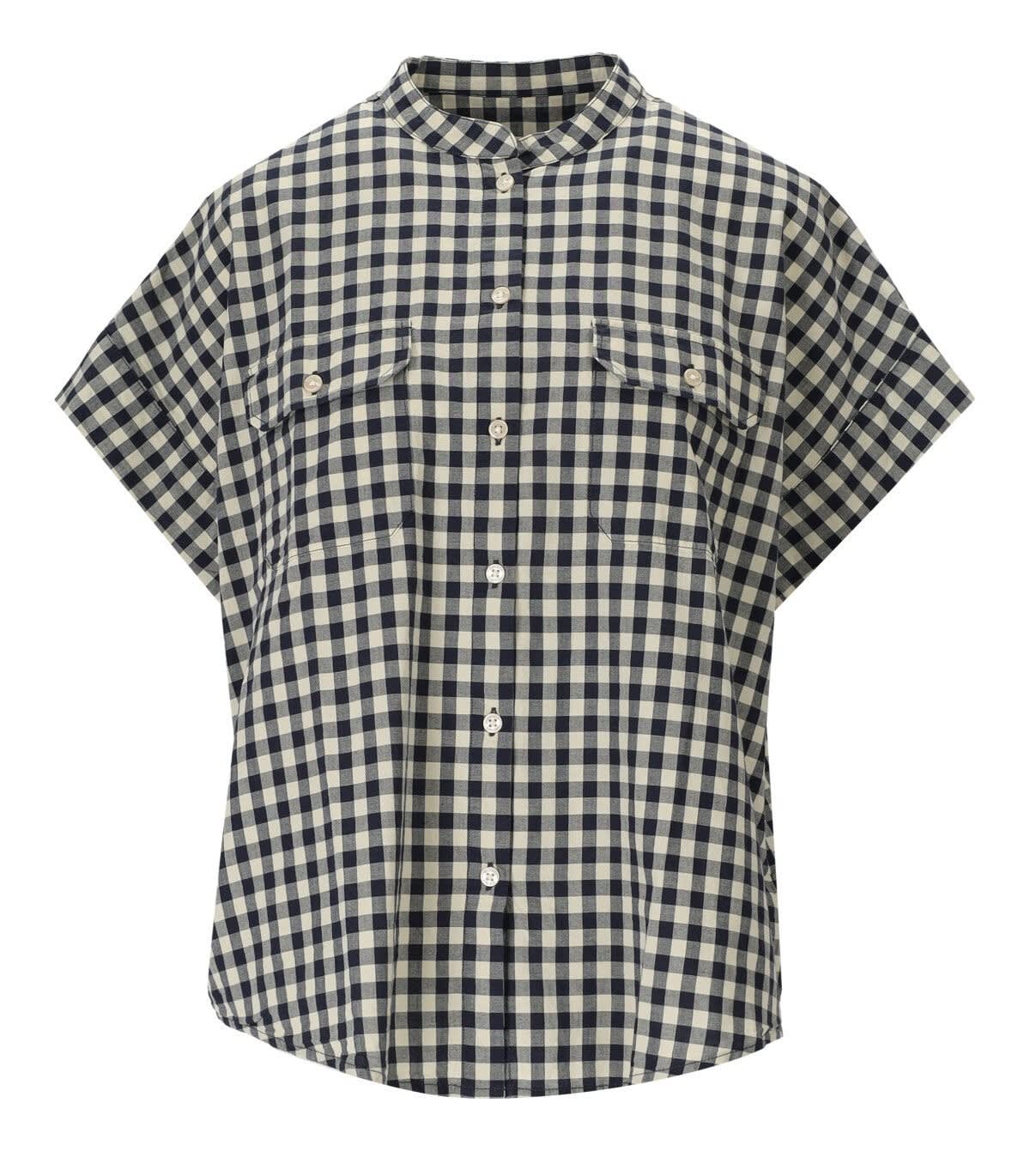 Woolrich Appalachian Trail Blue White Blouse In Blu