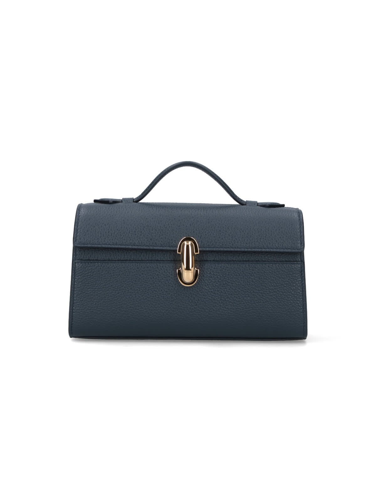 Savette Symmetry Pochette In Grained Calf Leather In Blue