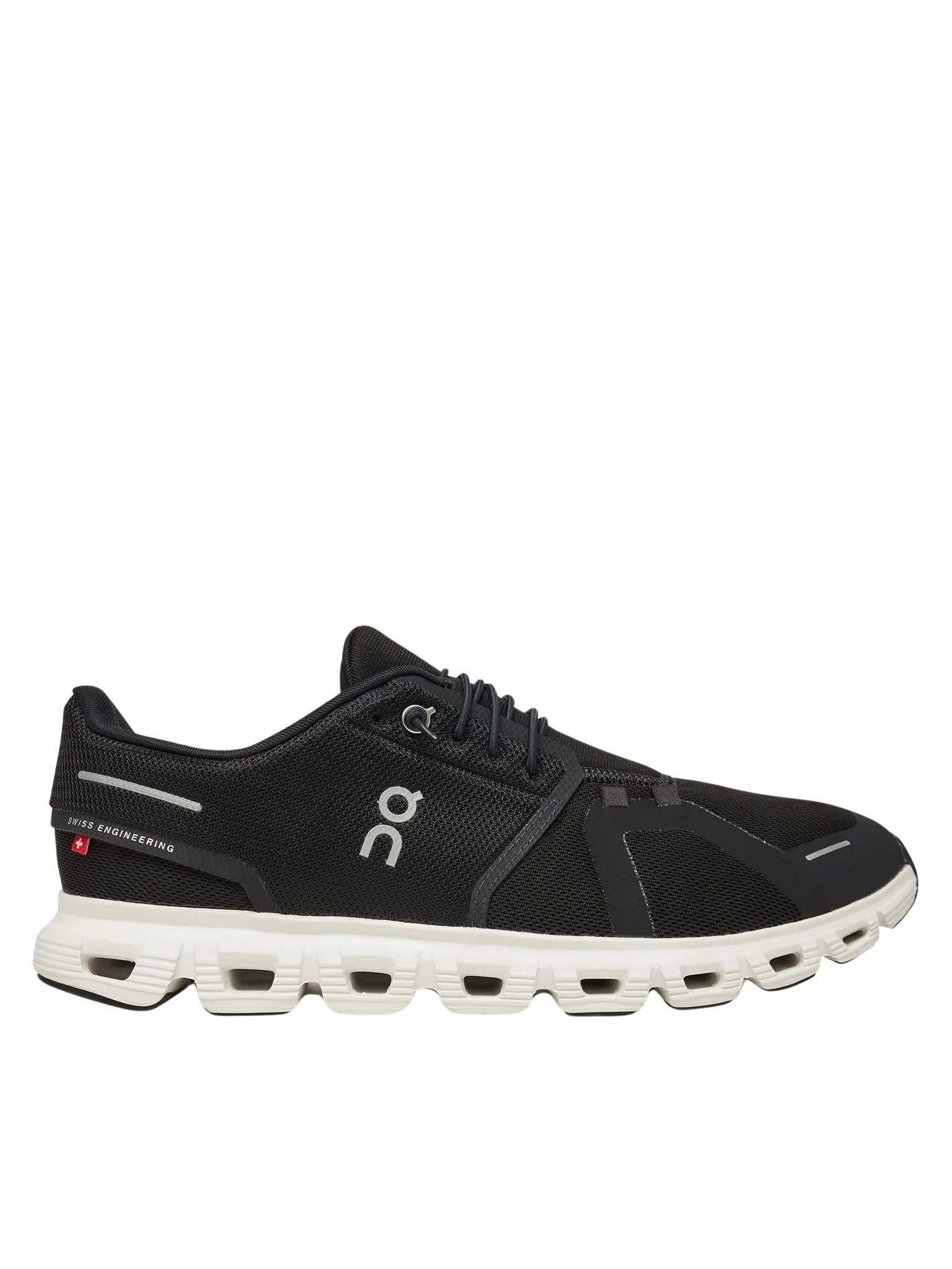 On Cloud 5 Rubber-trimmed Mesh Running Sneakers In Black